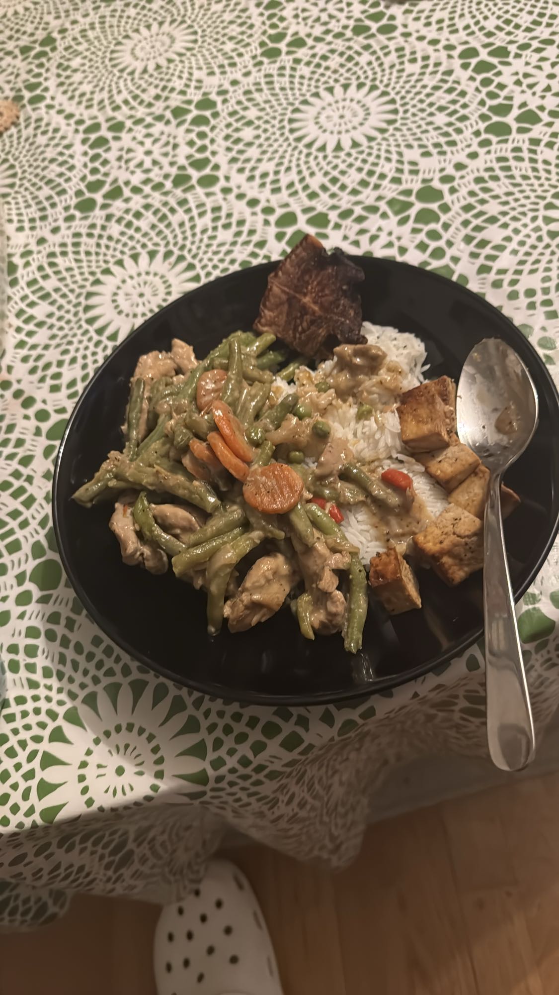 Ris med kyckling och tofu