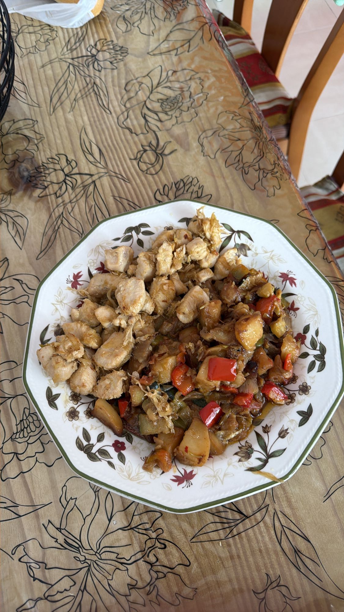 pollo con verduras