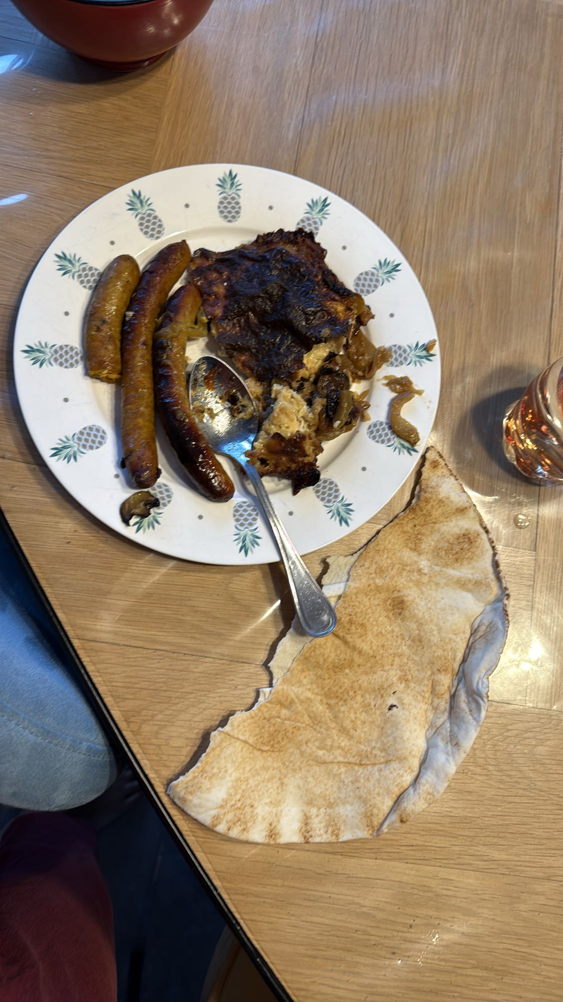 Grilled Chicken Sausage Plate with Zucchini and Bechamel