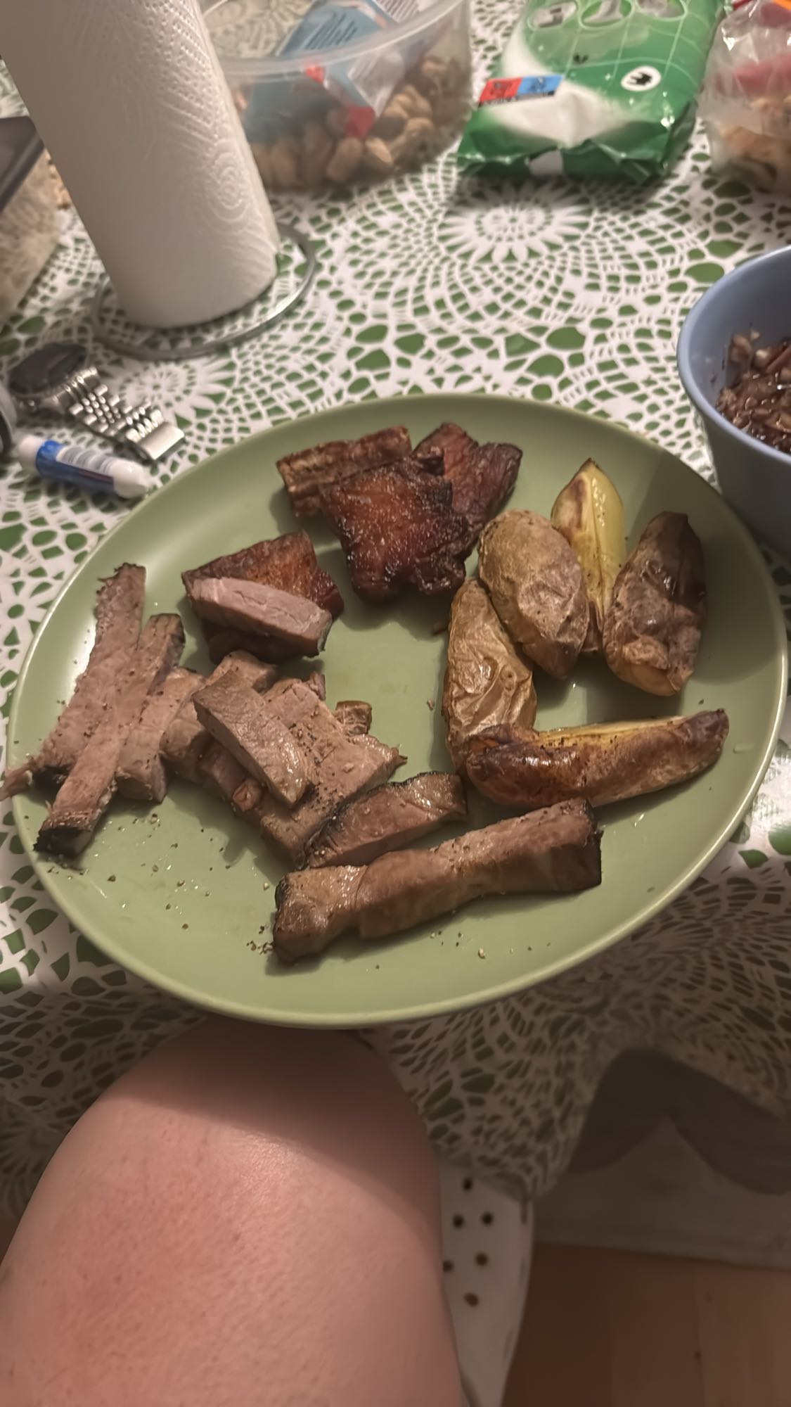 Grillat kött med potatis