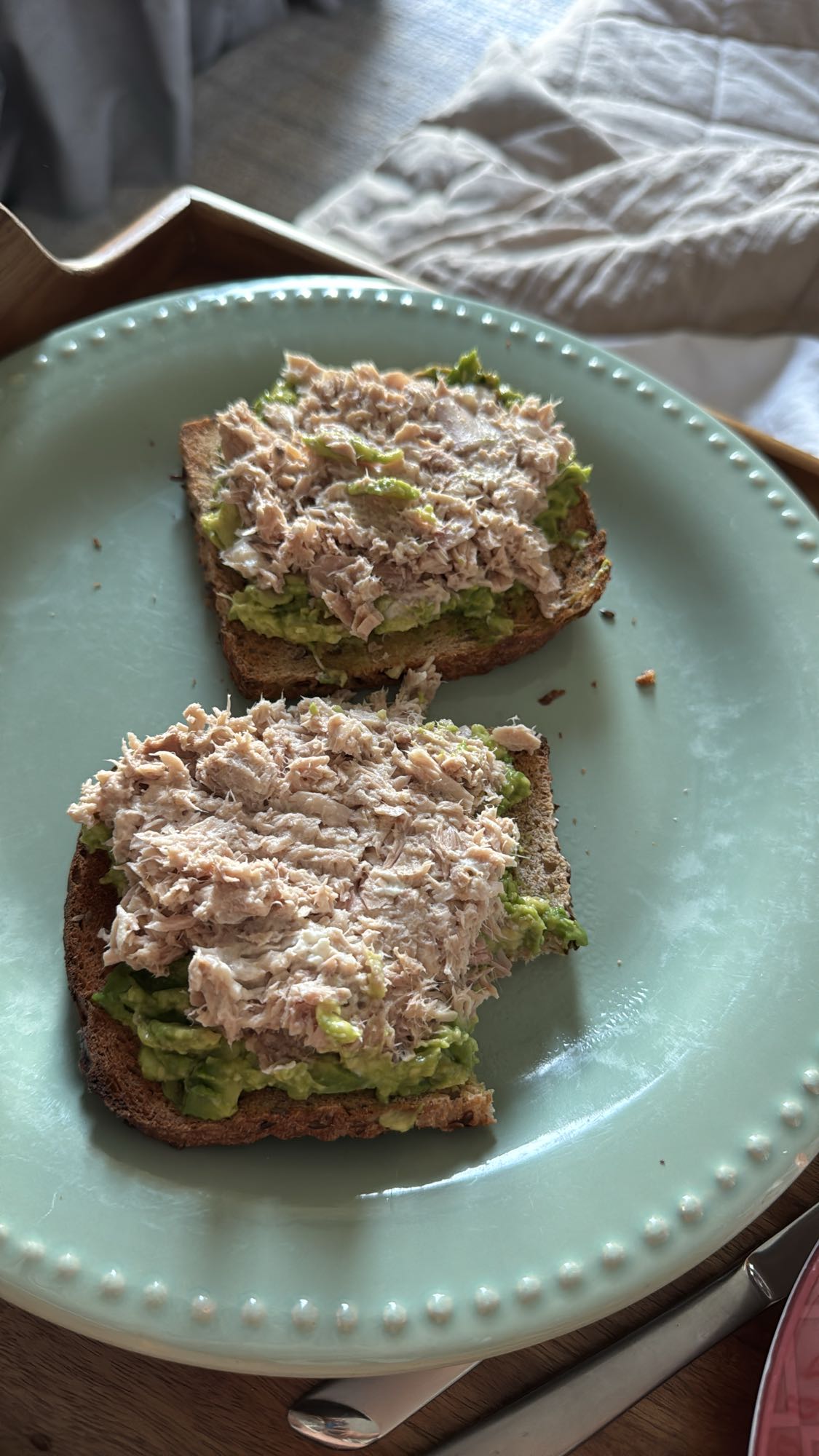 tostadas con atún y aguacate