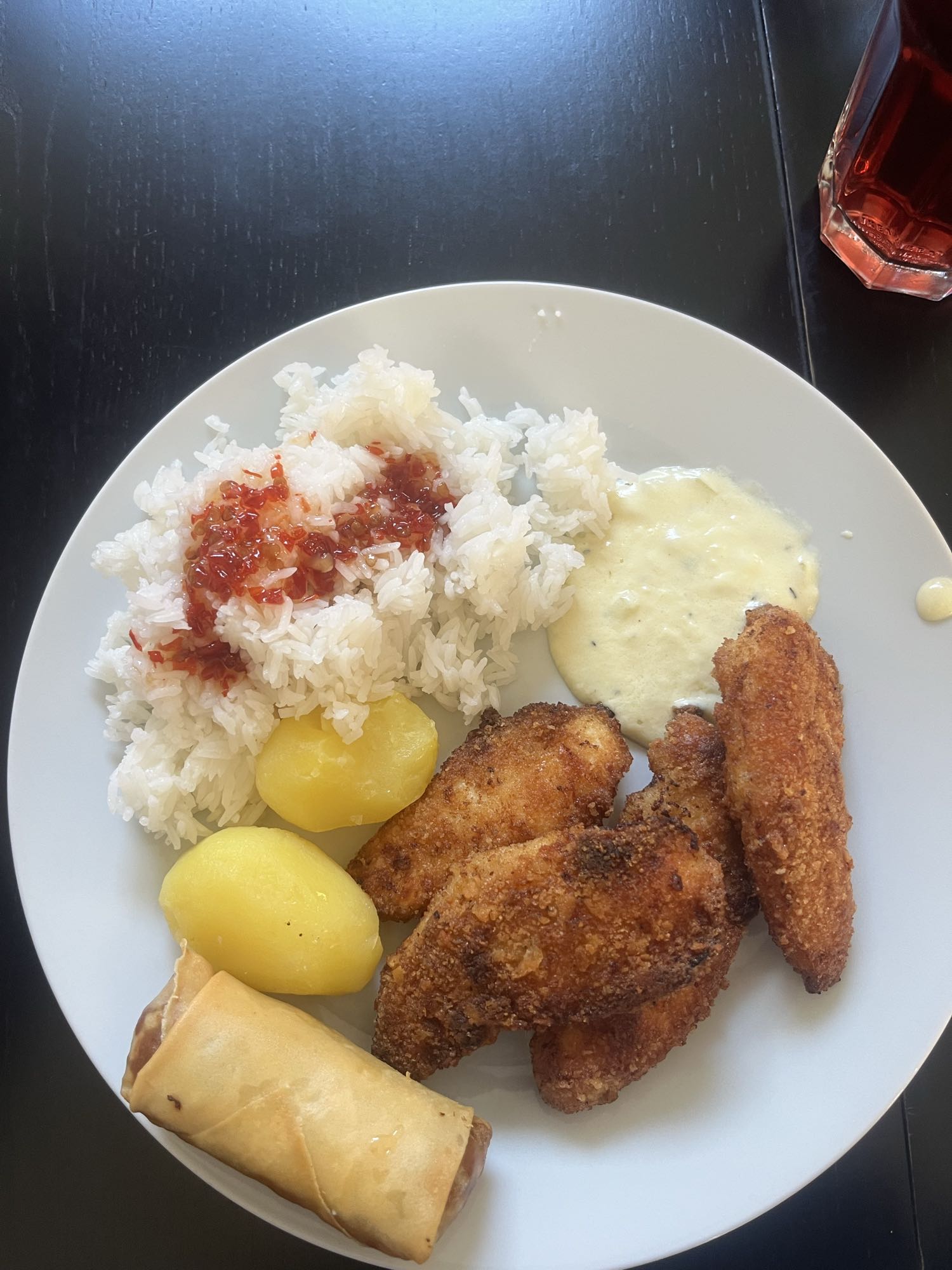 Panerad kyckling med ris