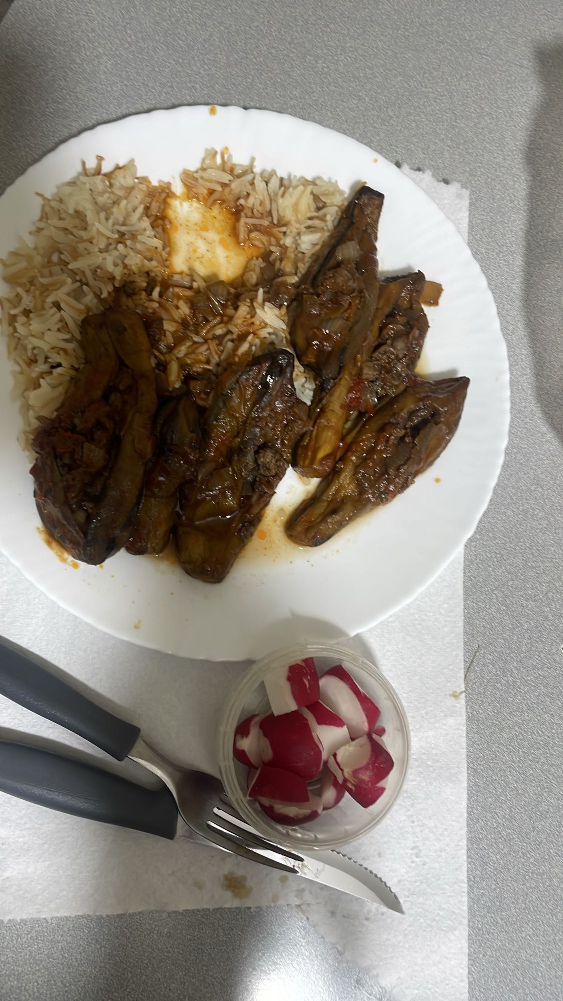 Rice Stuffed Eggplant