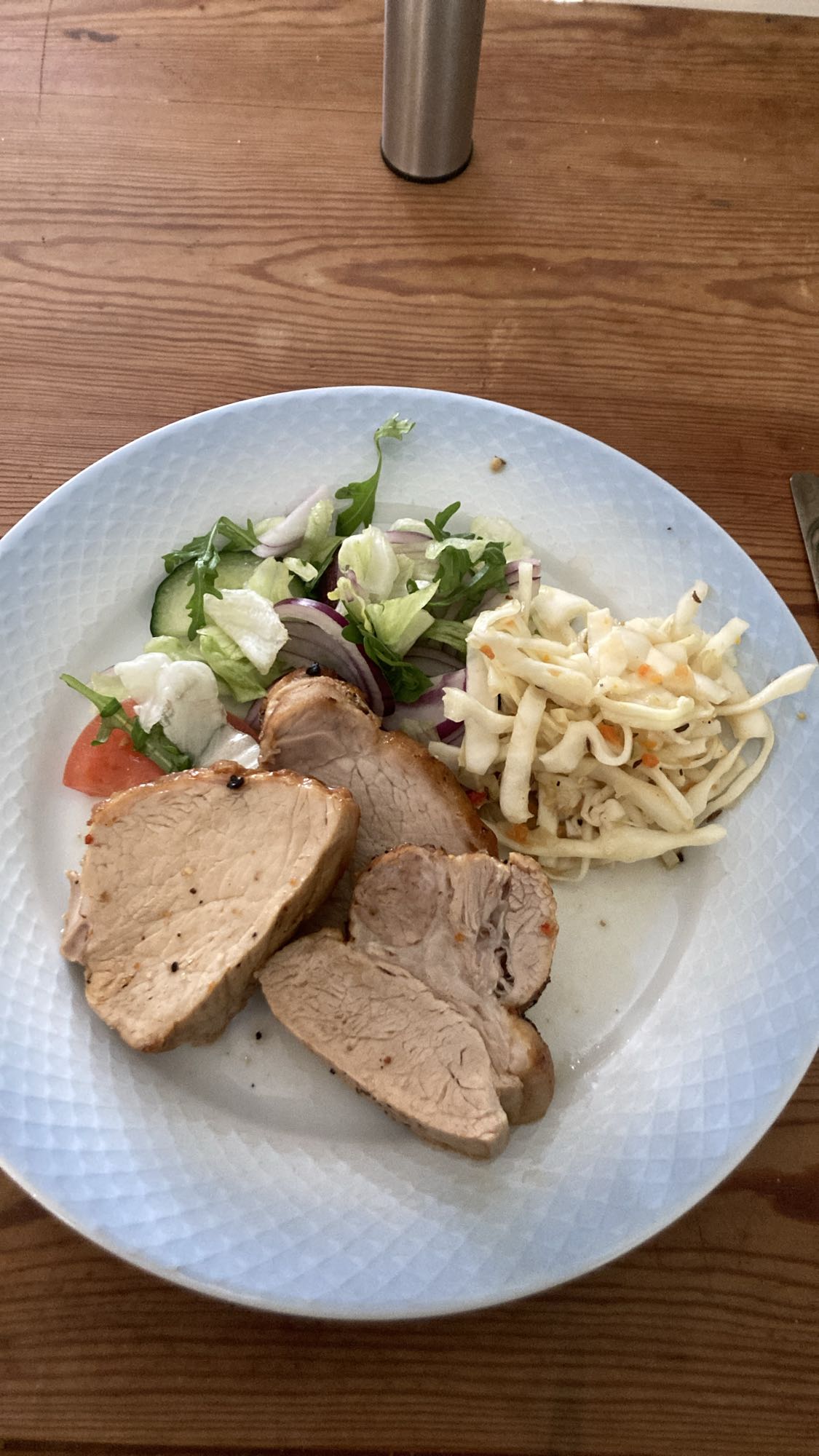 Fläsk med sallad