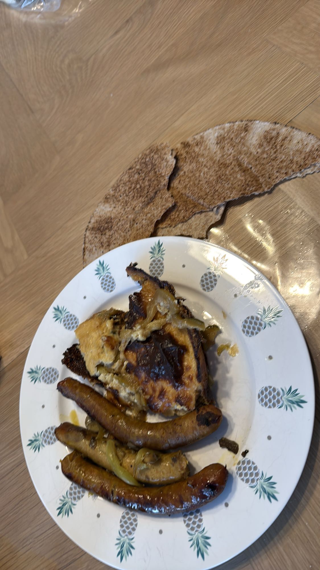 Chicken Sausage with Zucchini and Bechamel Sauce Plate