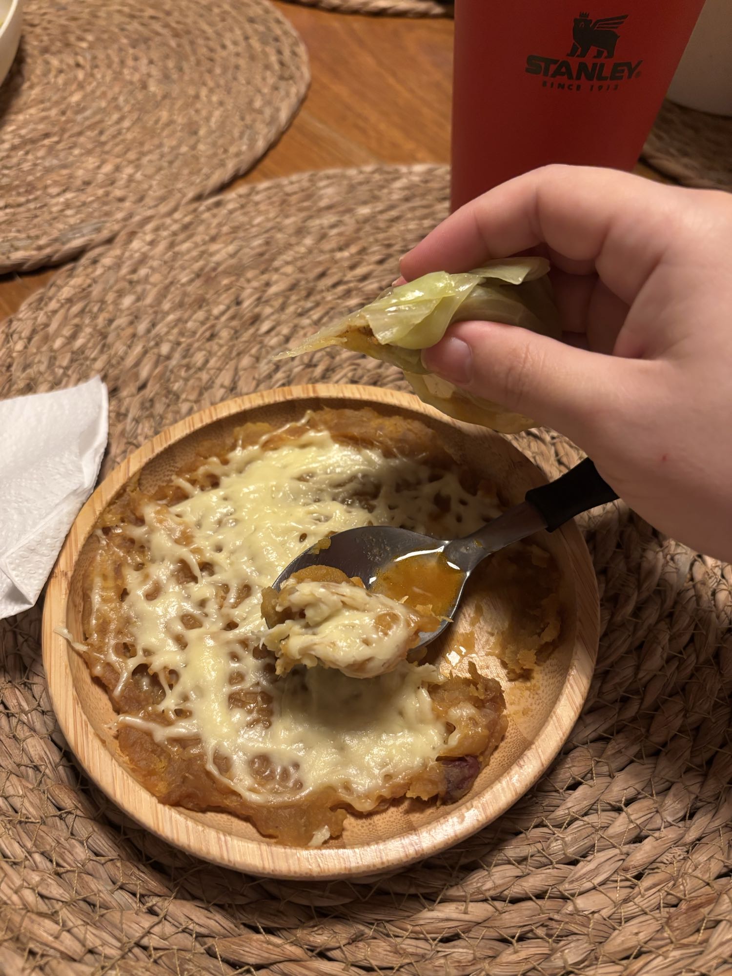puré de camote con queso