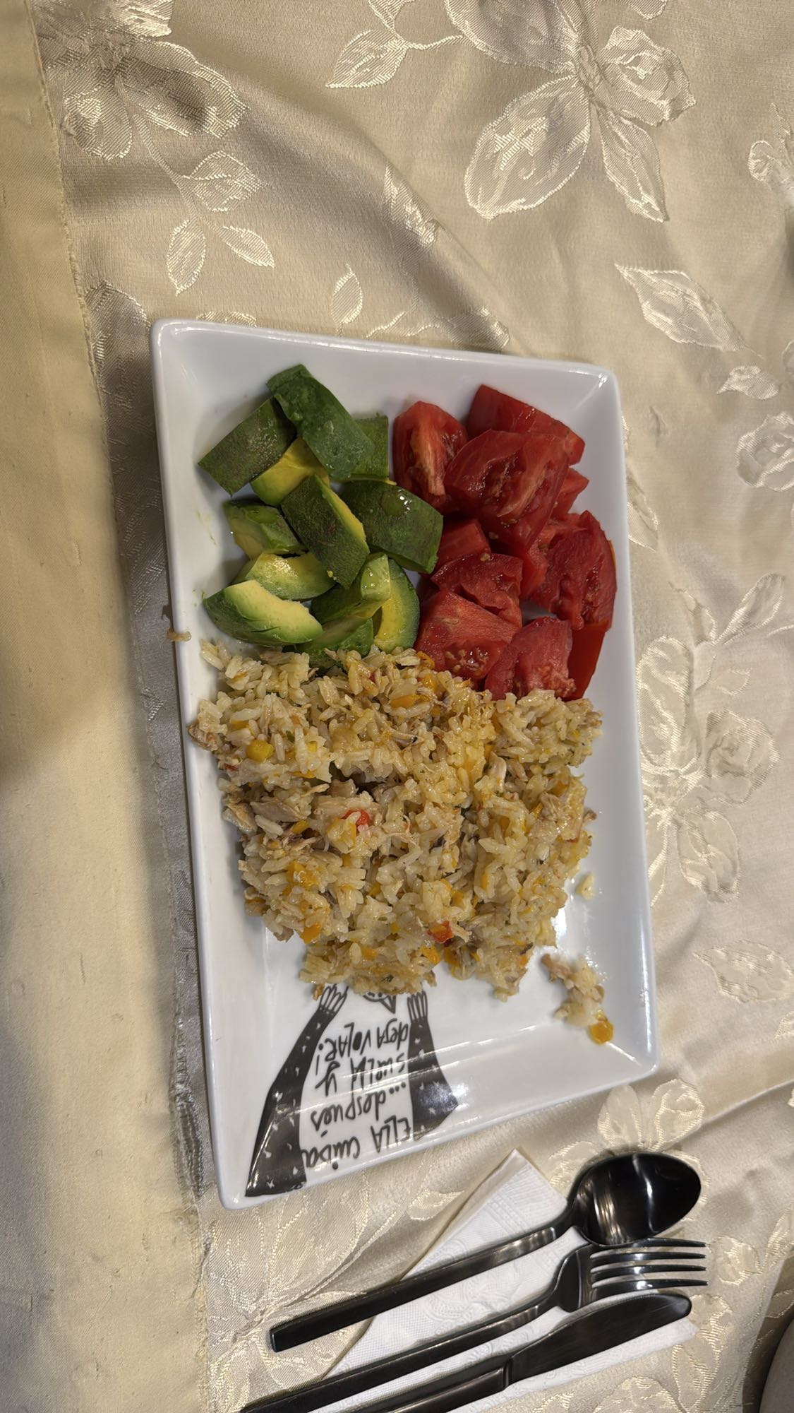 arroz con aguacate