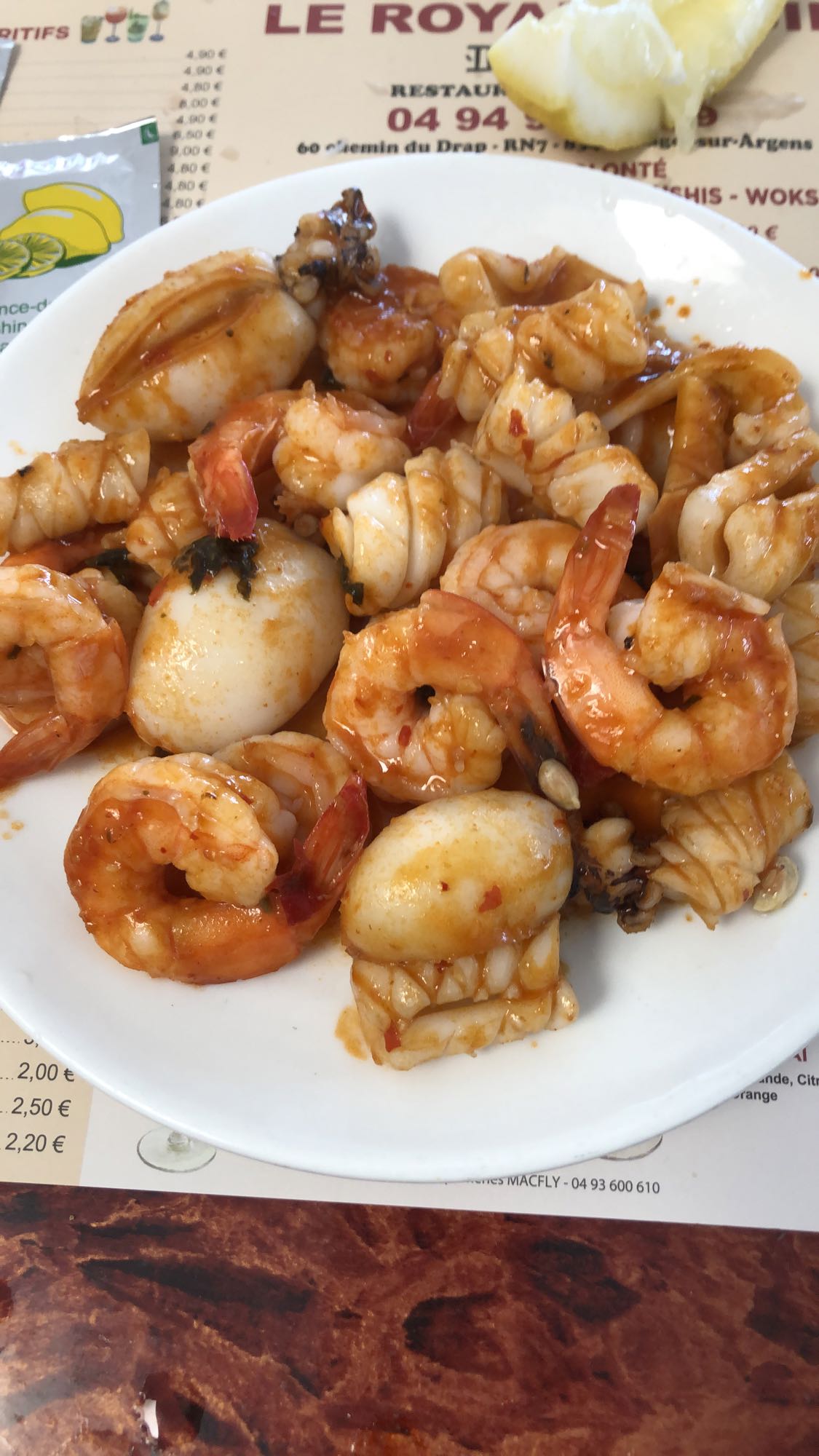 Fruits de mer sauce piquante