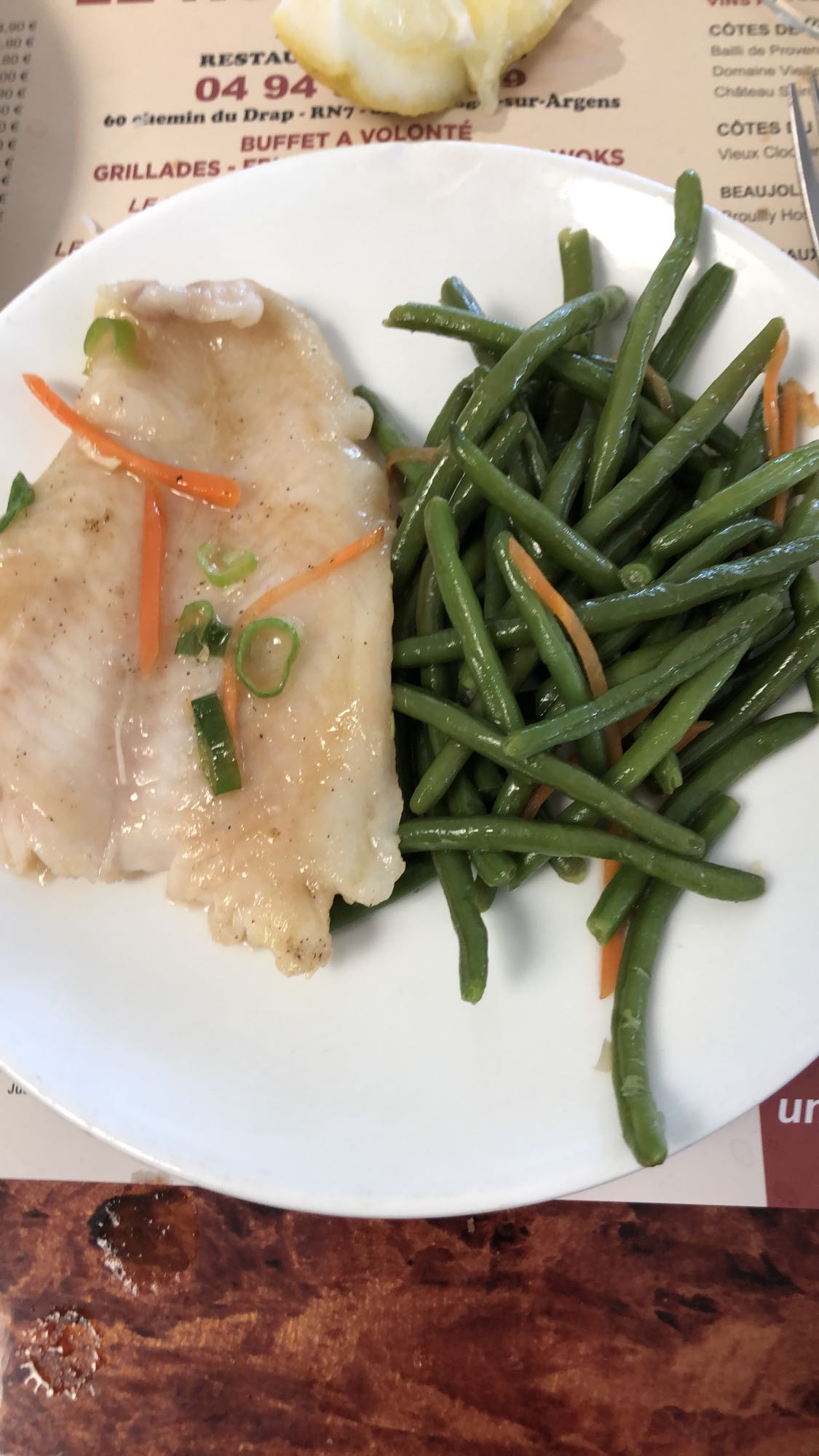 Poisson et haricots verts