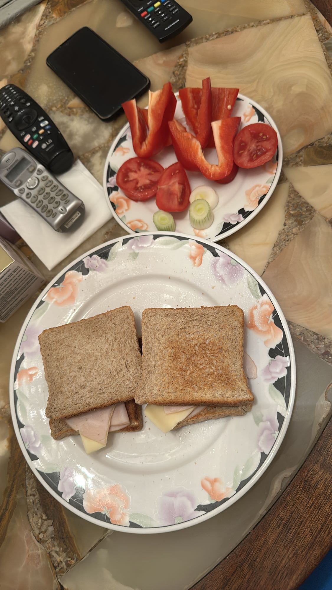 sándwich con verduras