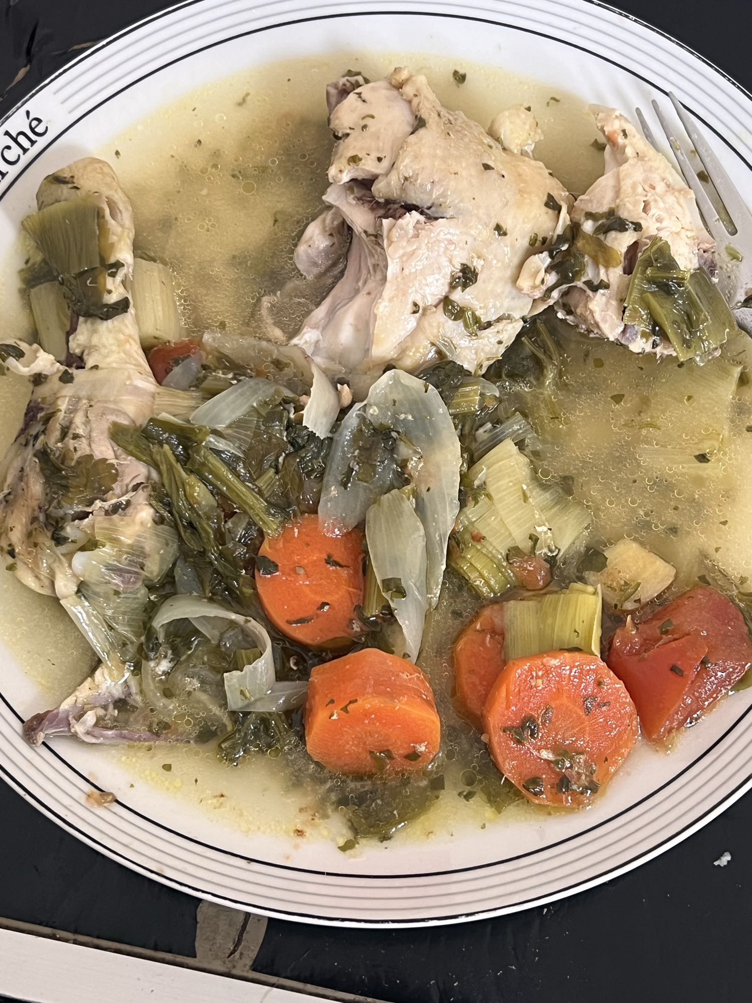 Soupe de poulet aux légumes