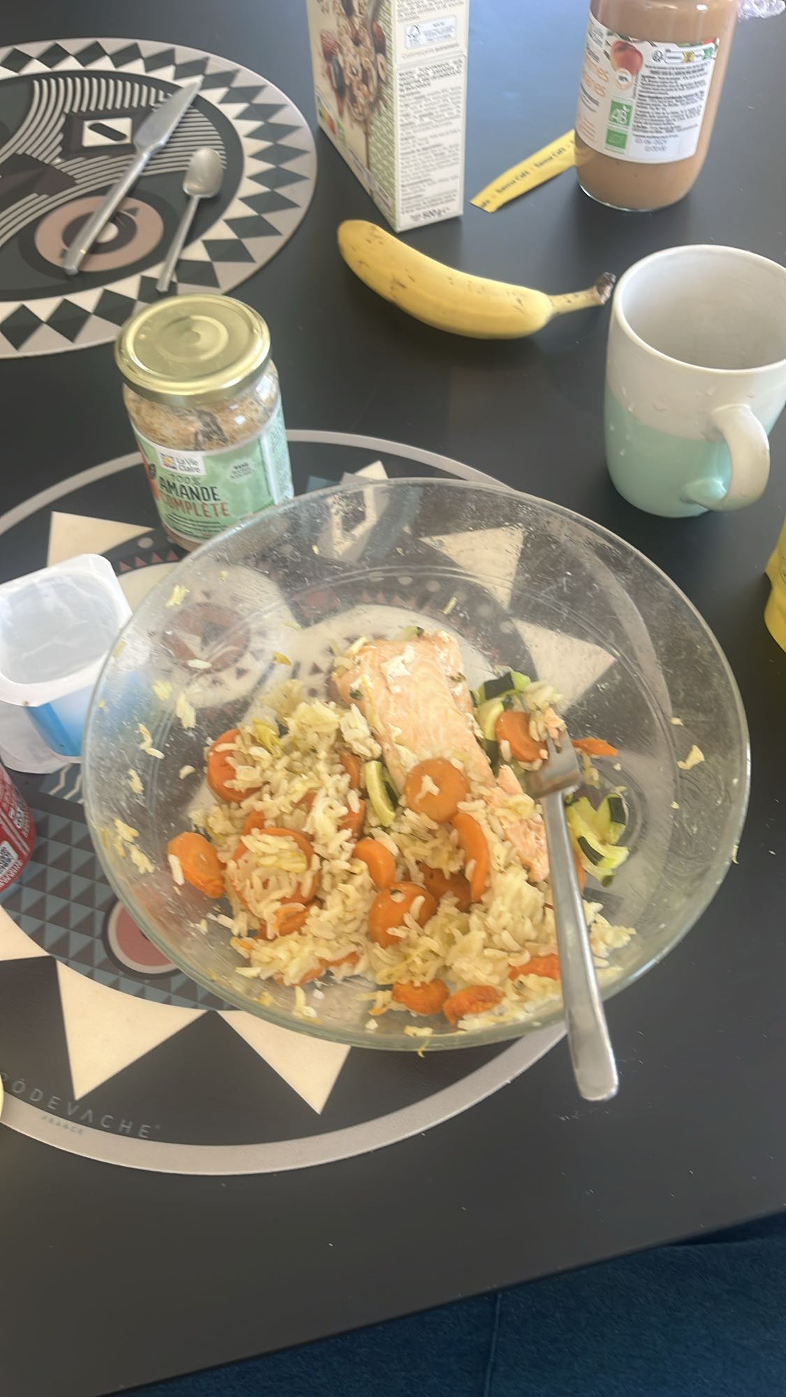 Bol riz saumon légumes