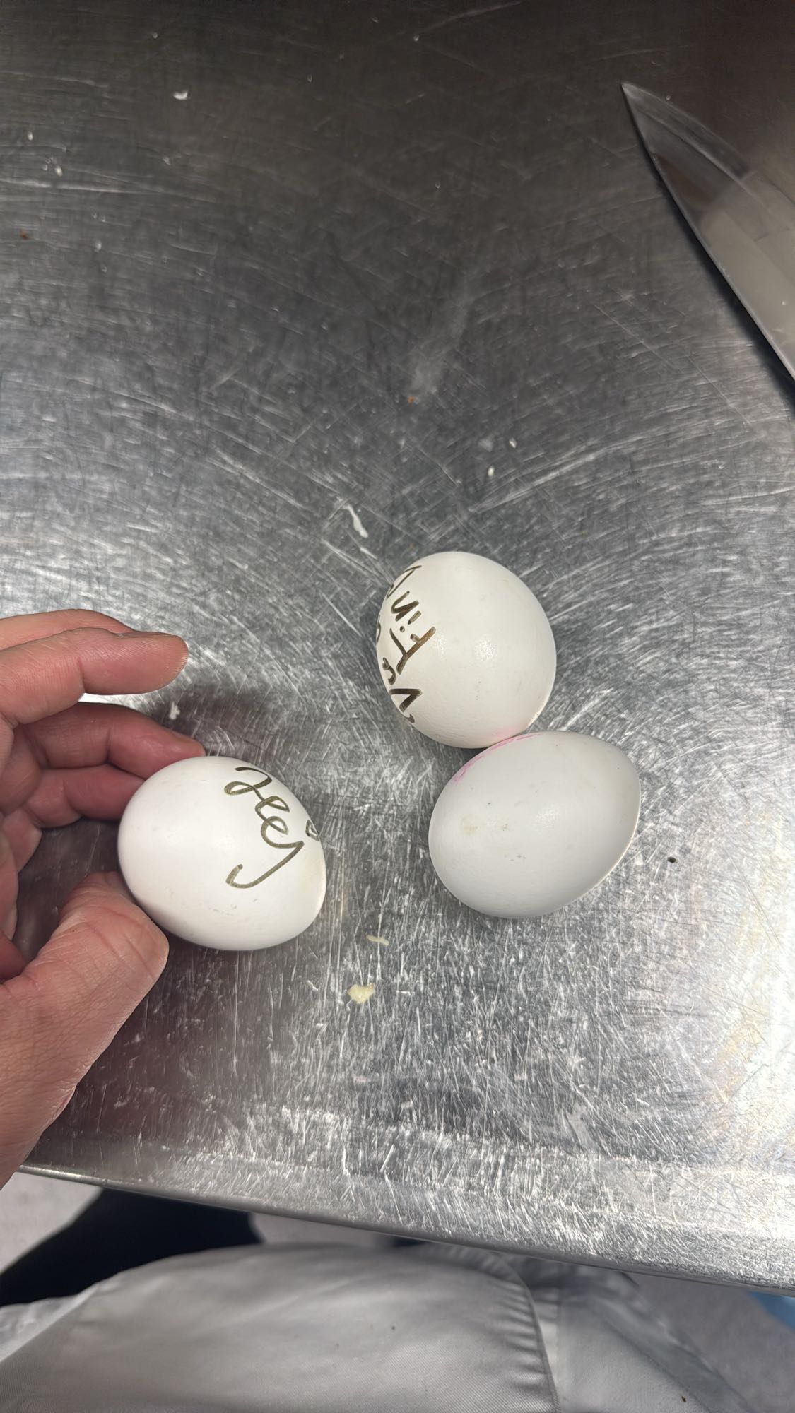 Tre kokta ägg