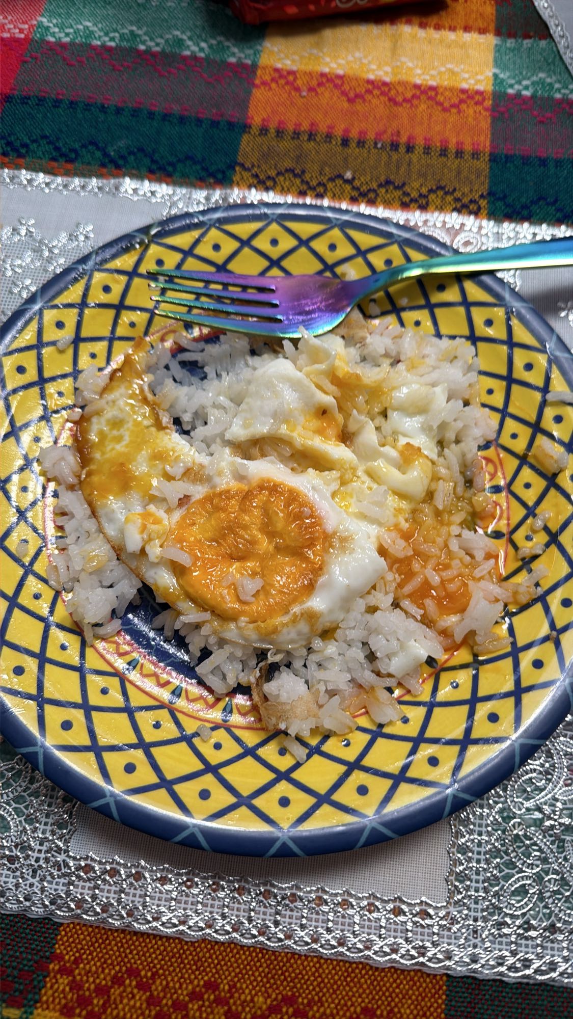 arroz con huevo frito