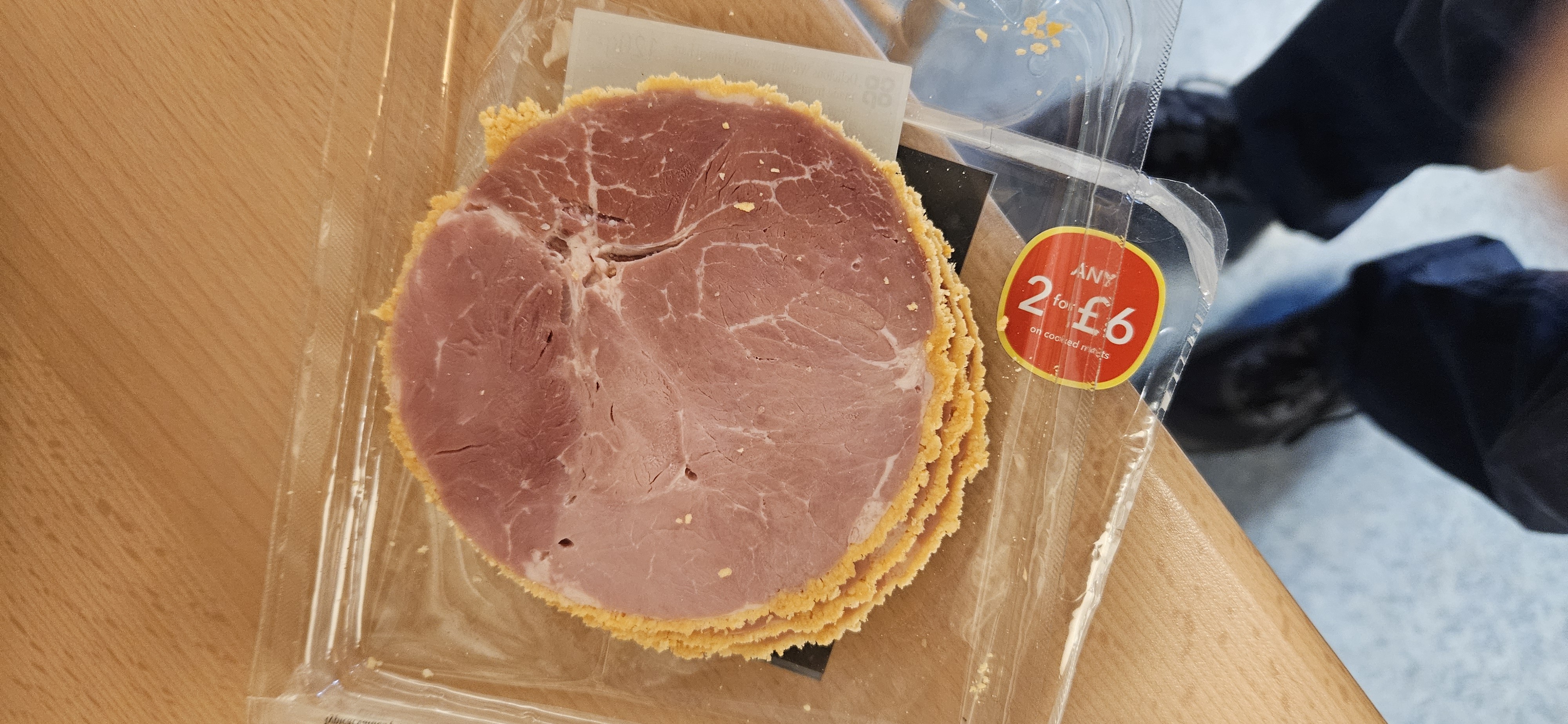 Breaded ham slices
