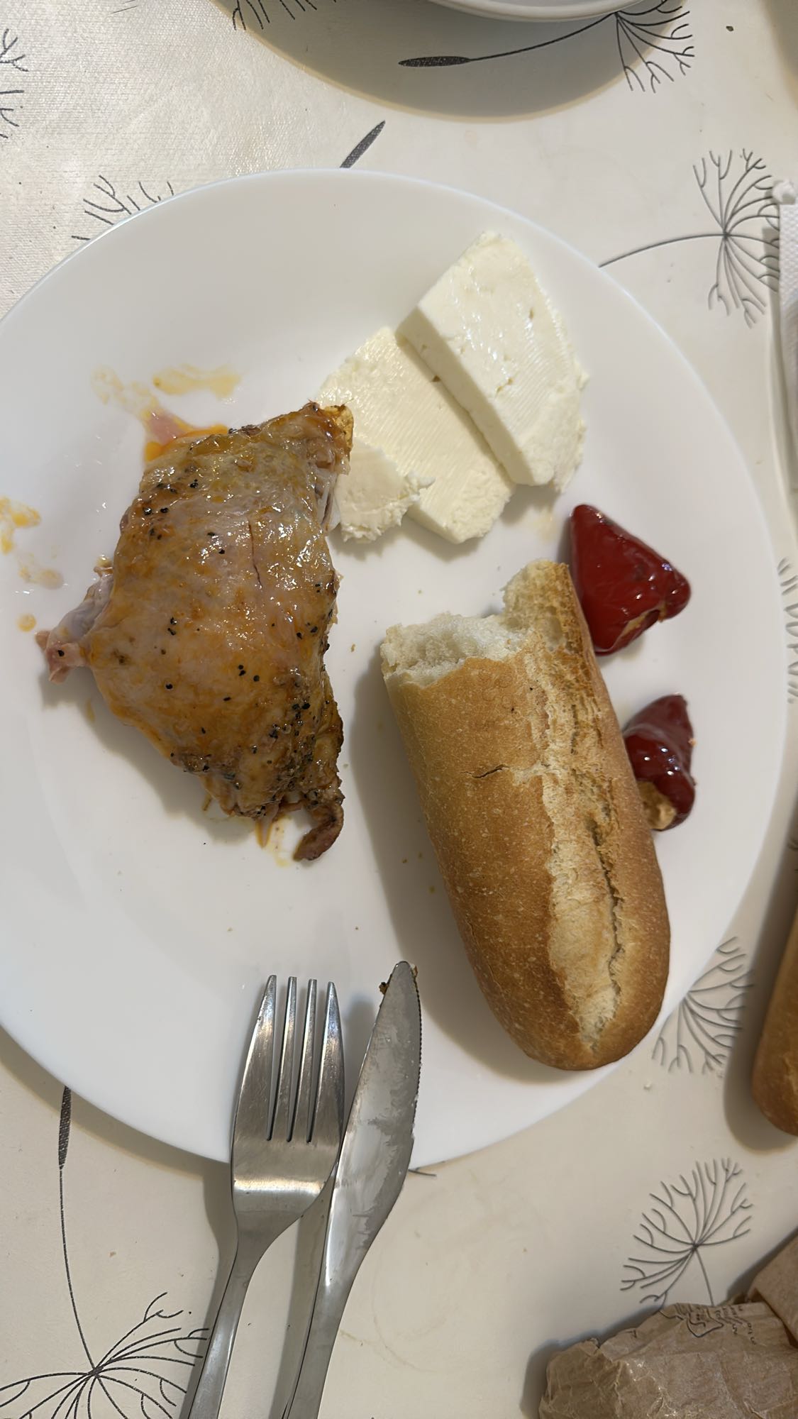 Chicken Bread Cheese Plate