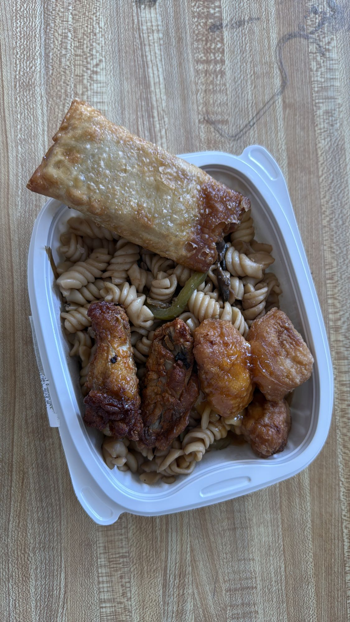 Pâtes poulet frit pizza
