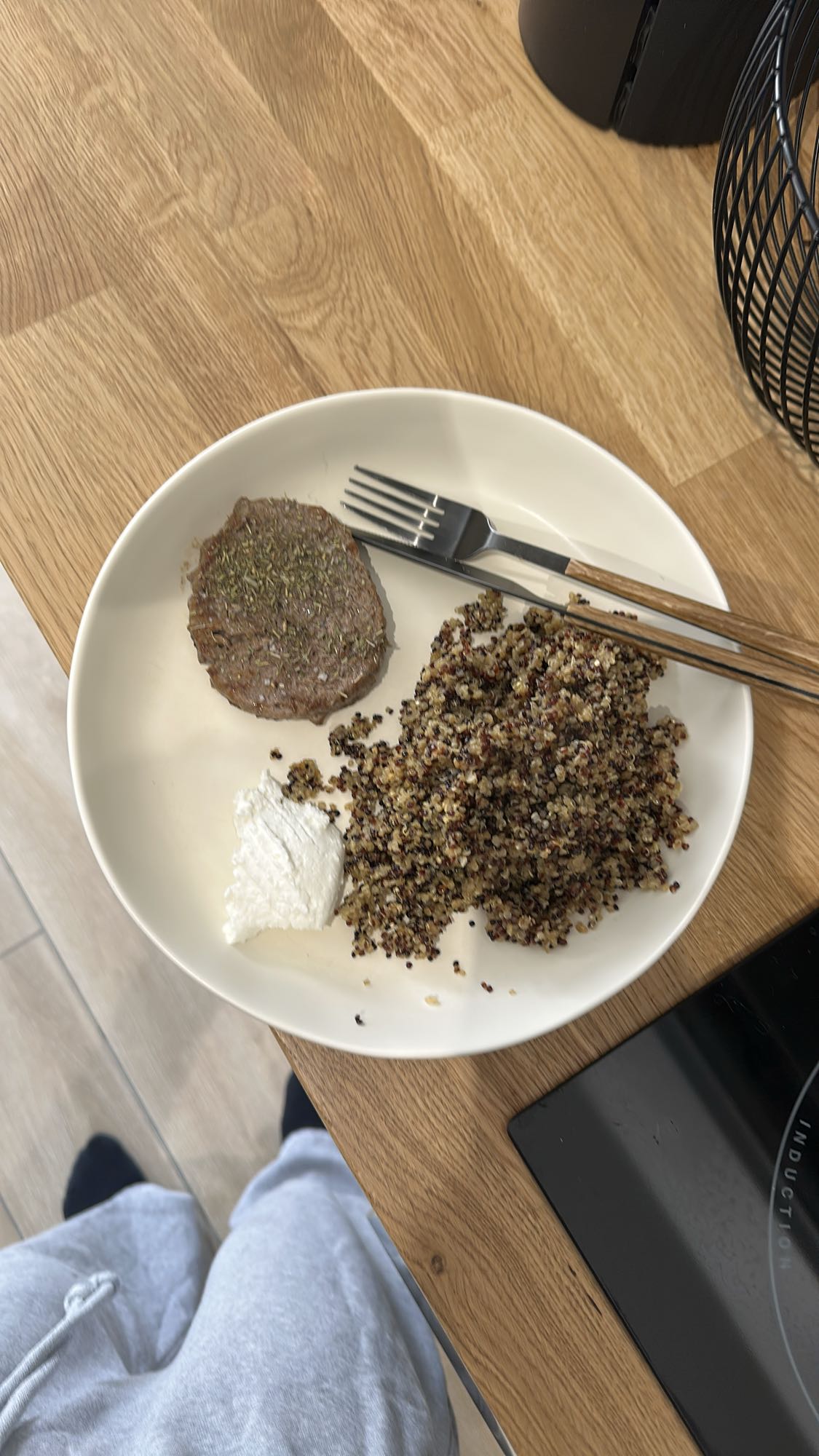Steak quinoa et fromage