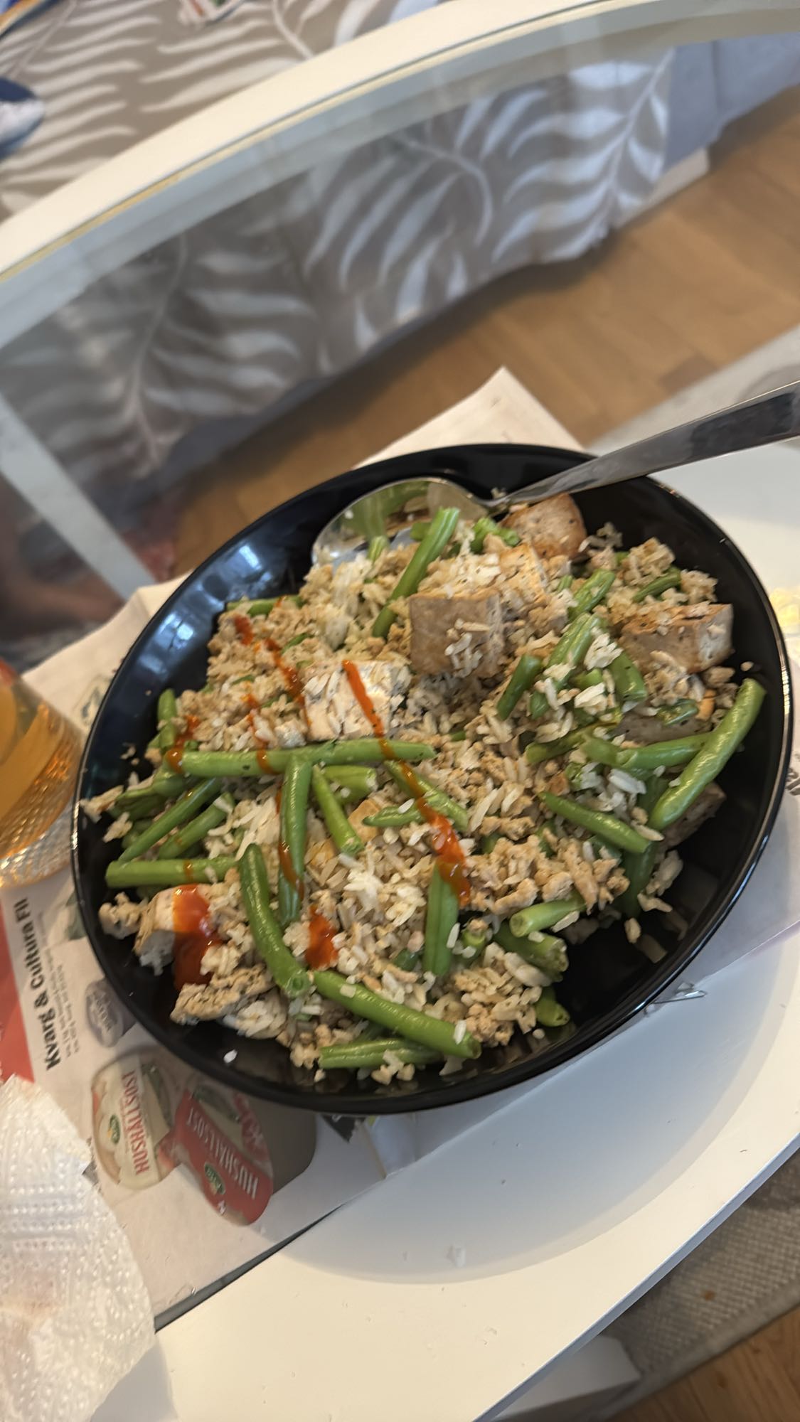 Ris med tofu och bönor