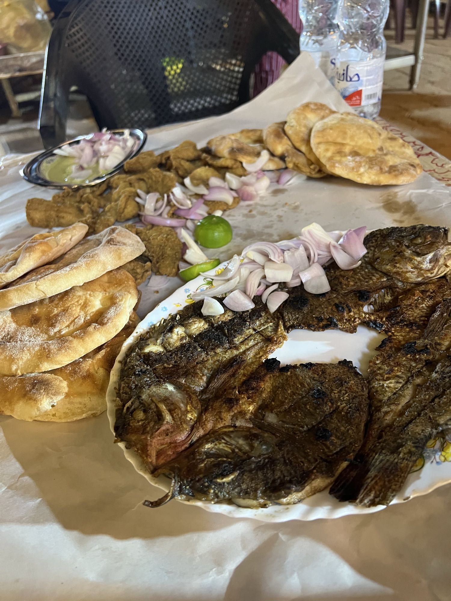 Grilled Fish Bread Platter