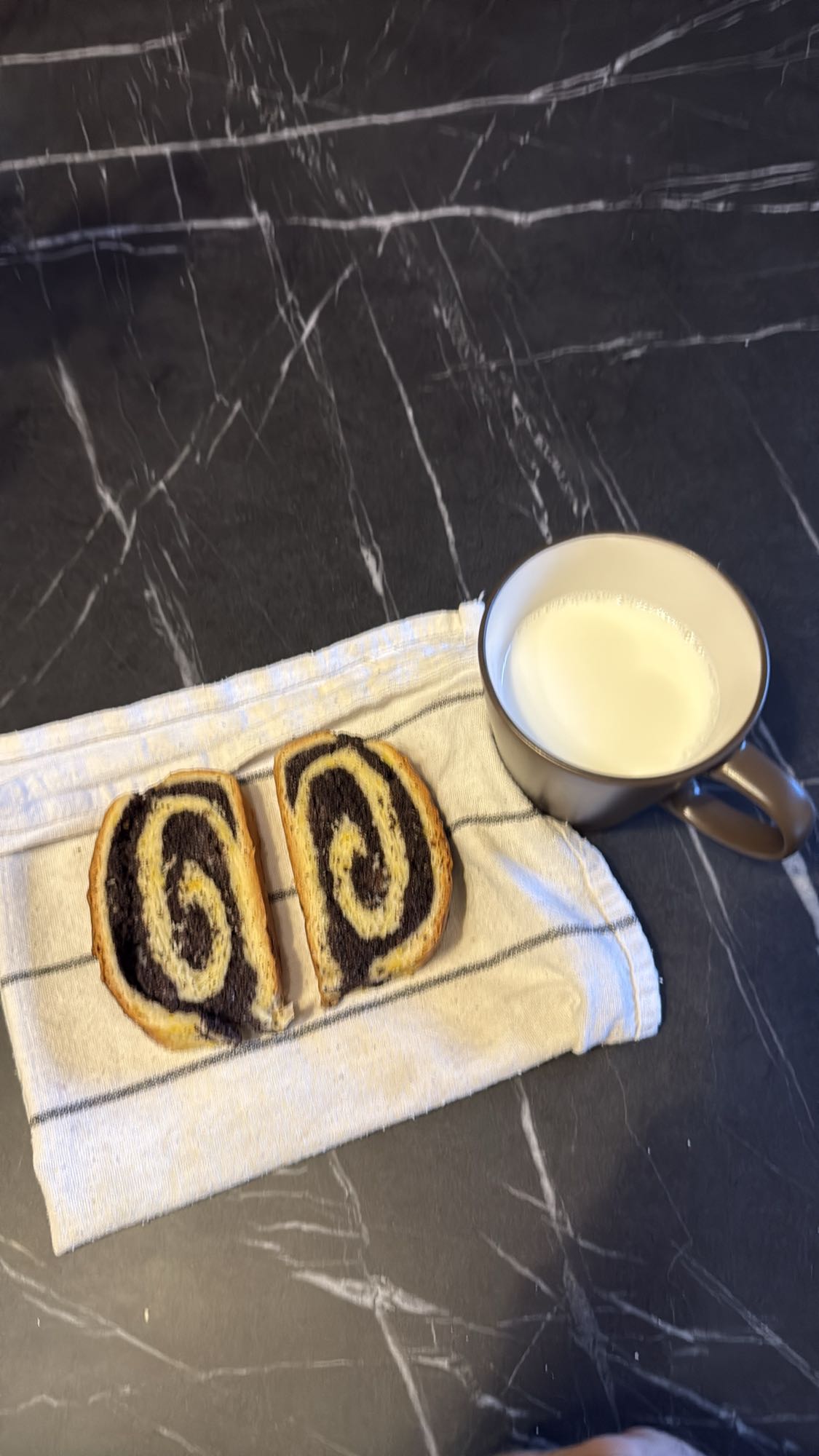 Poppy Roll and Milk