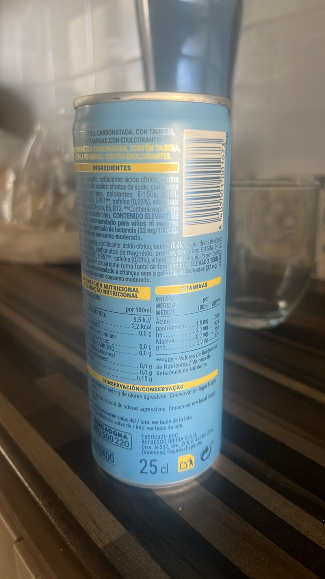 bebida energética azul