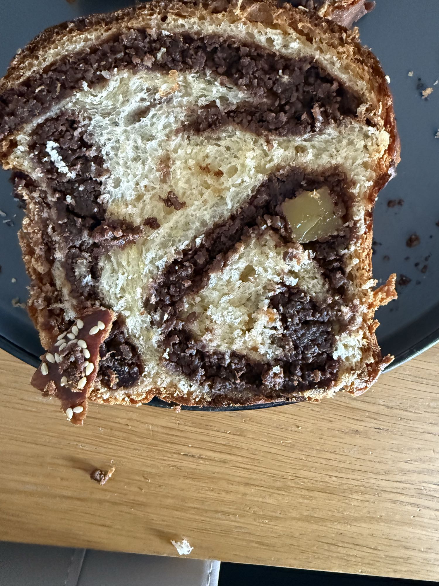 Felie de cozonac cu cacao