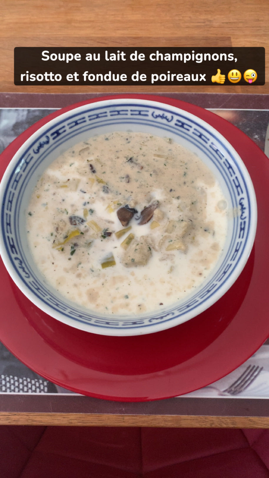 Soupe crémeuse champignons