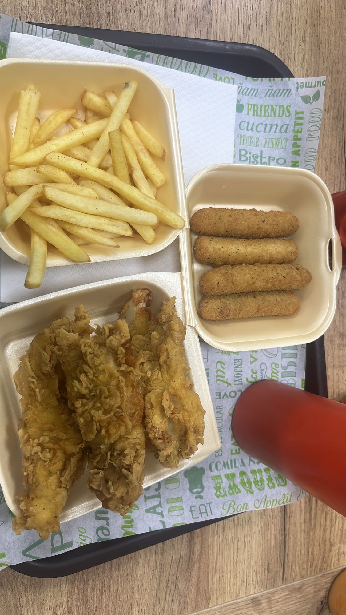 pollo frito con papas