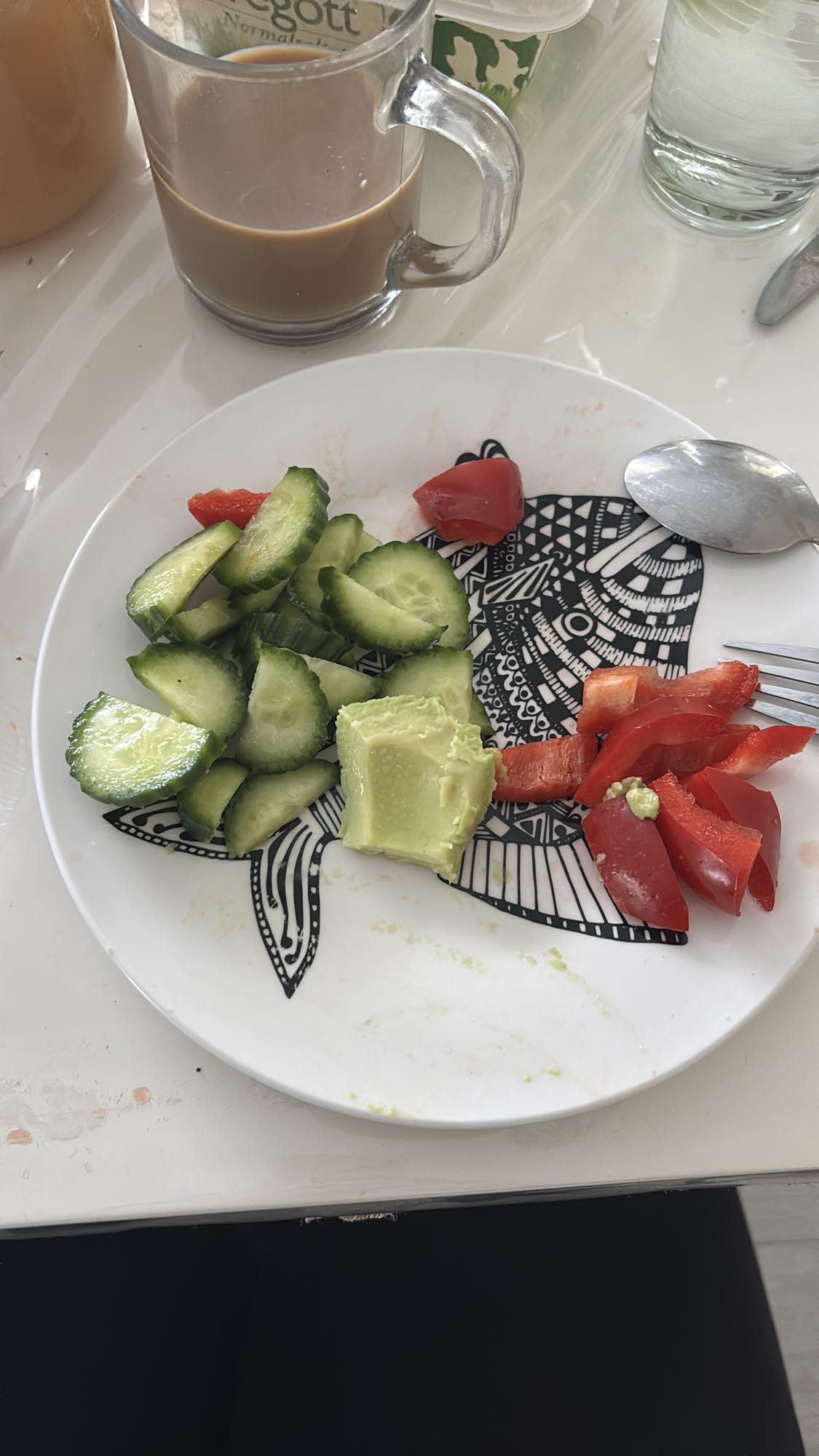 Gurka paprika avokado
