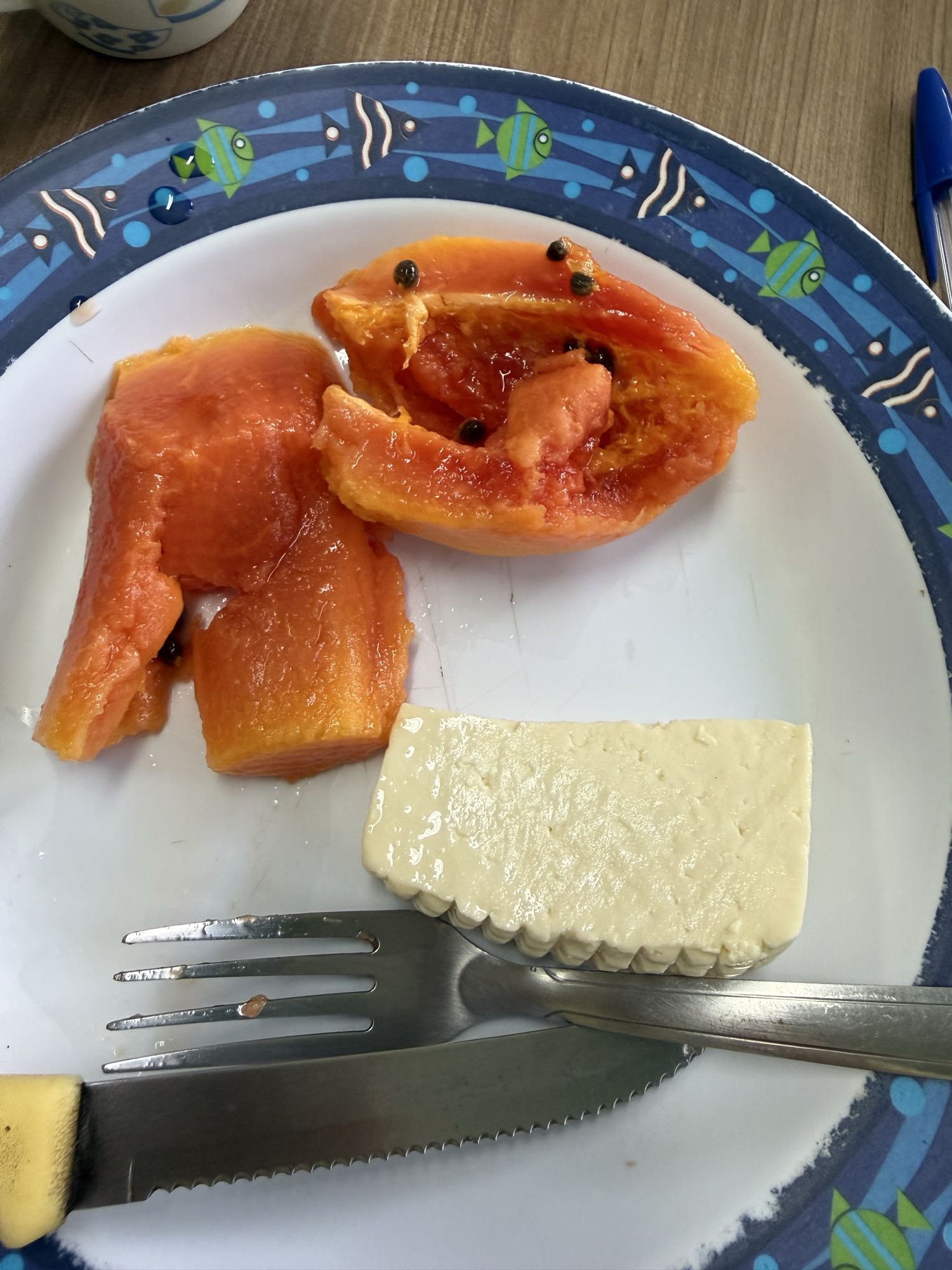 Mamão com queijo
