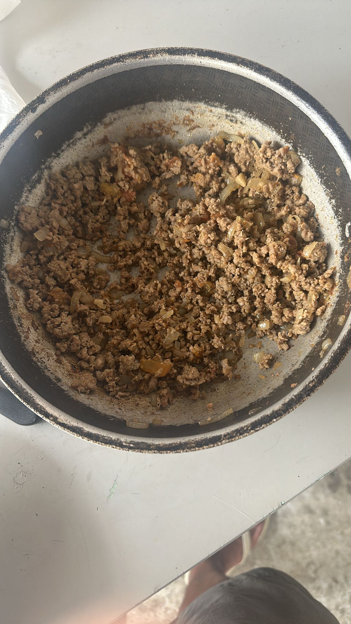 Carne moída com cebola