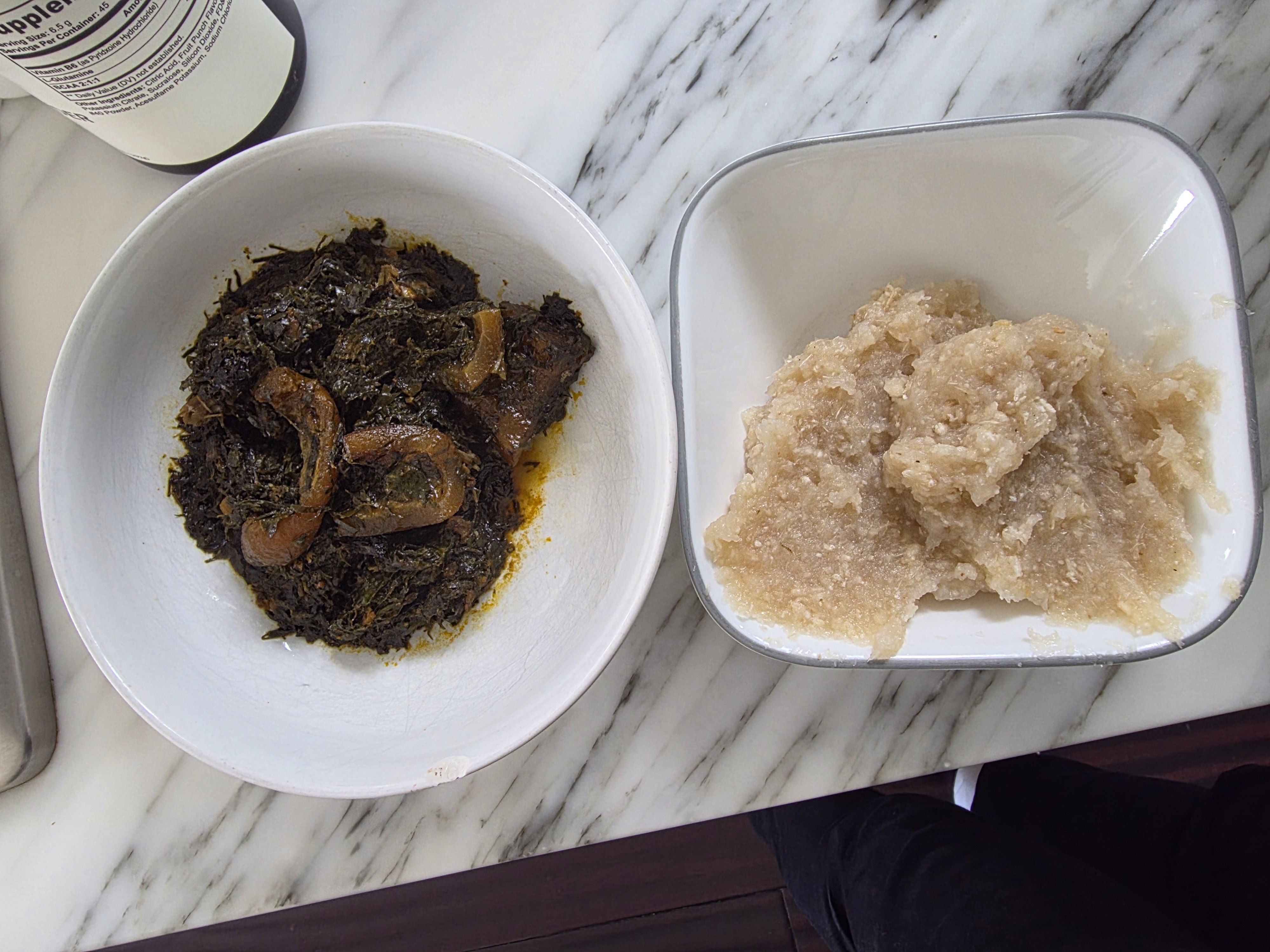 Fufu and leafy stew