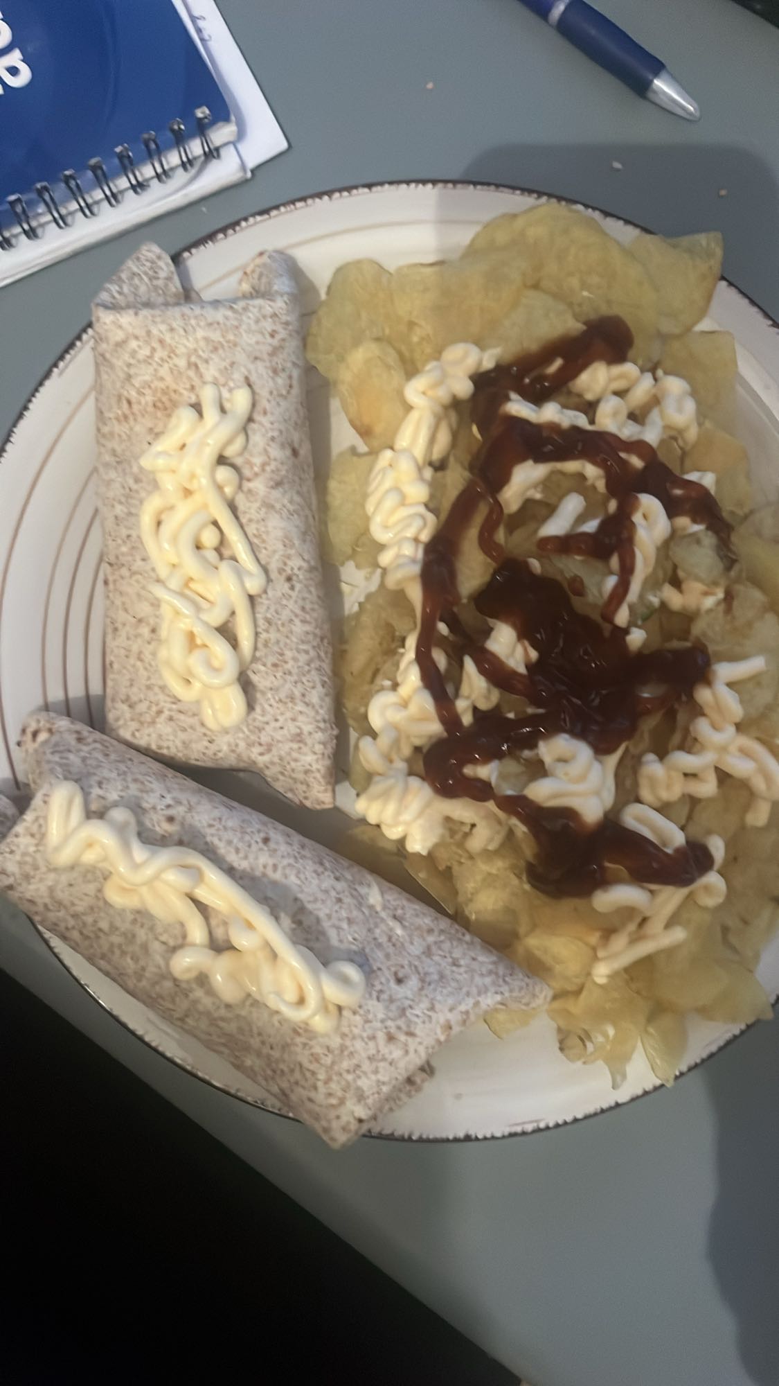 wraps con papas fritas