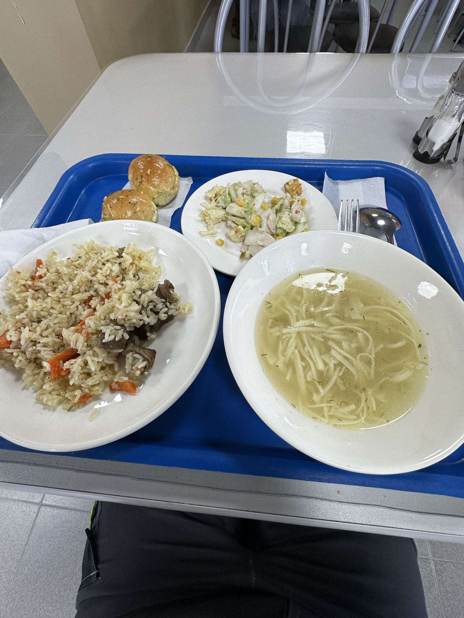 Обед с пловом и супом