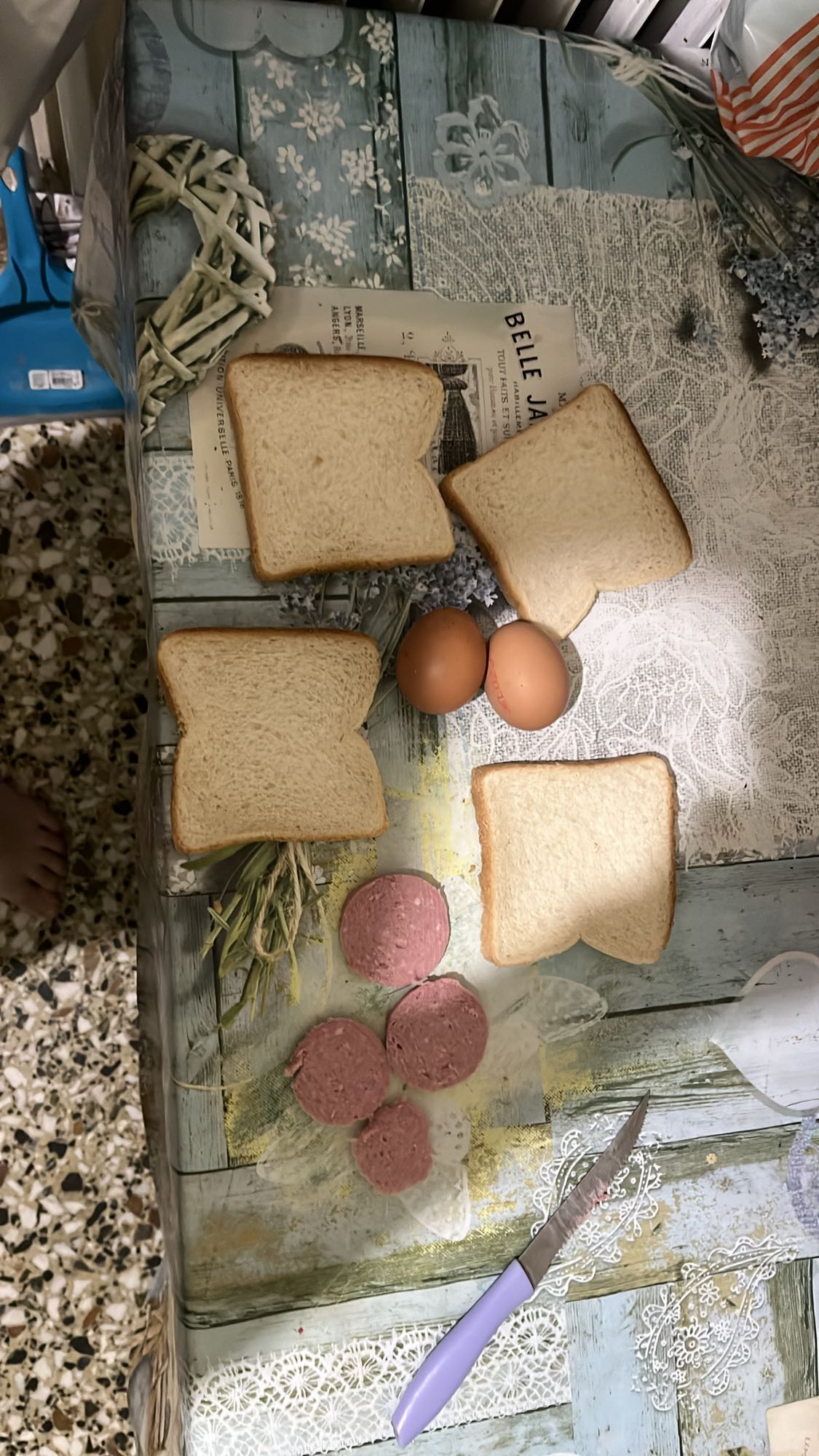 Bread Eggs Sausage