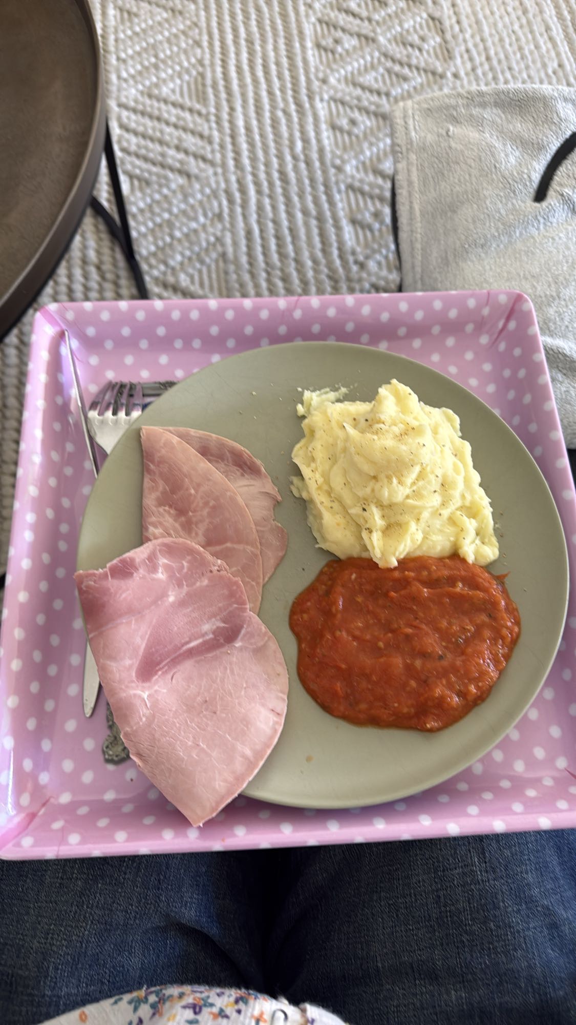 Jambon purée sauce tomate