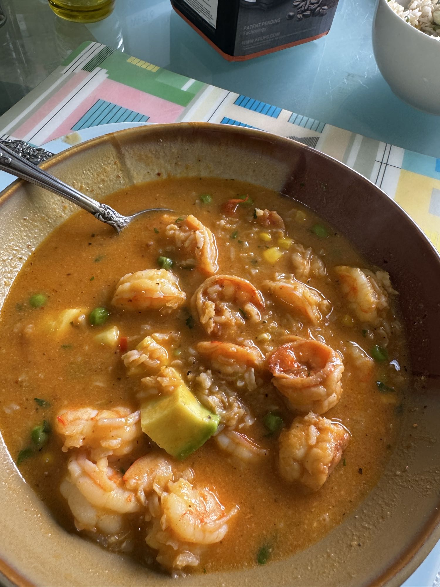 sopa de camarón con arroz