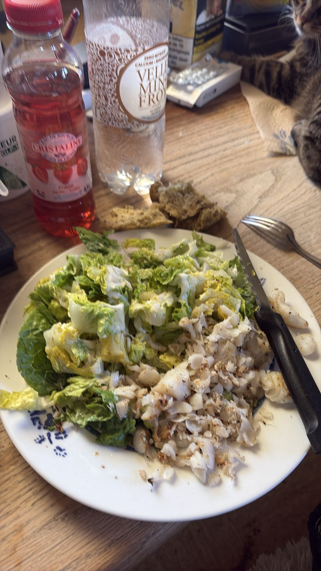 Salade et poisson blanc
