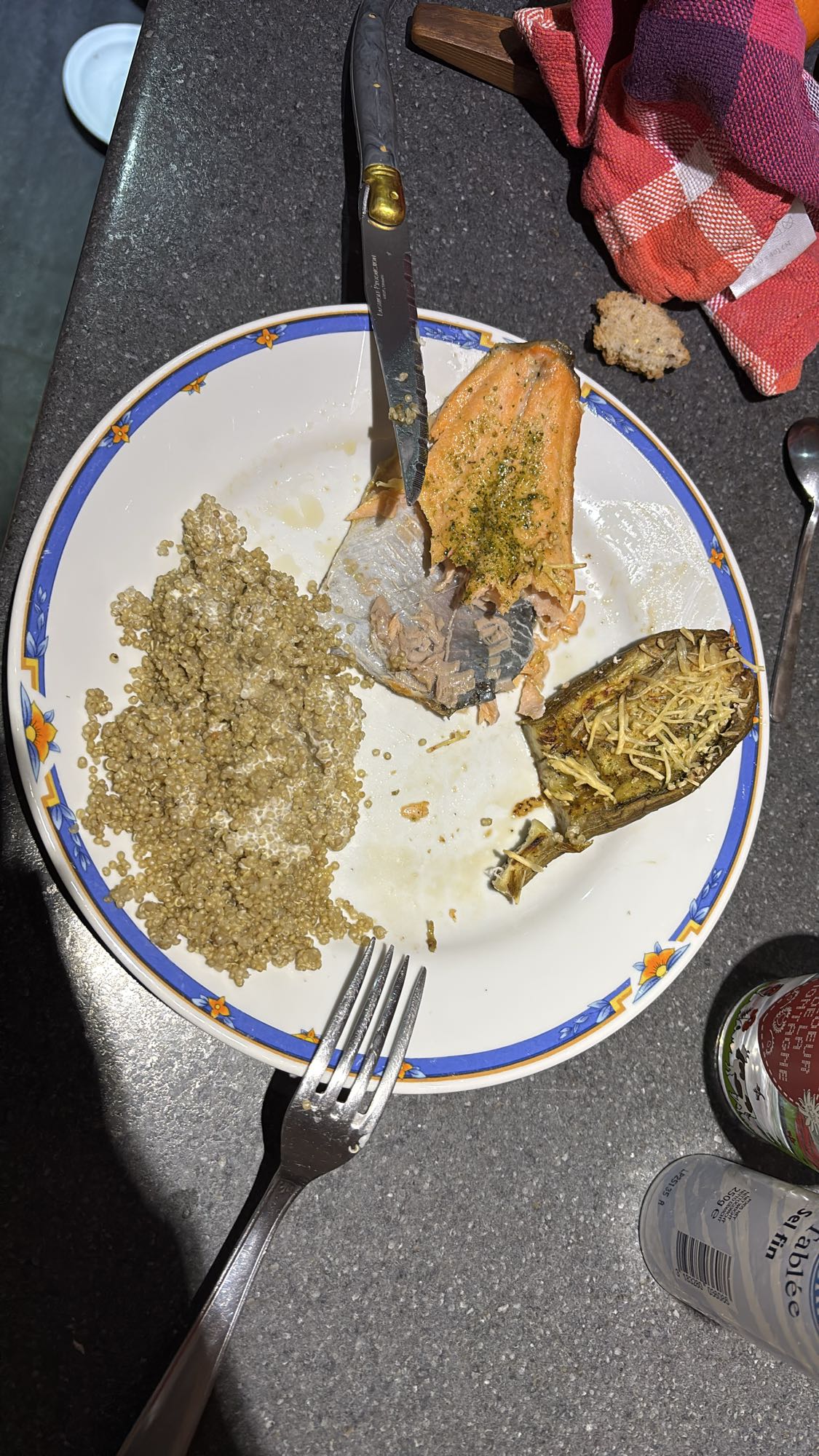 Saumon quinoa aubergine