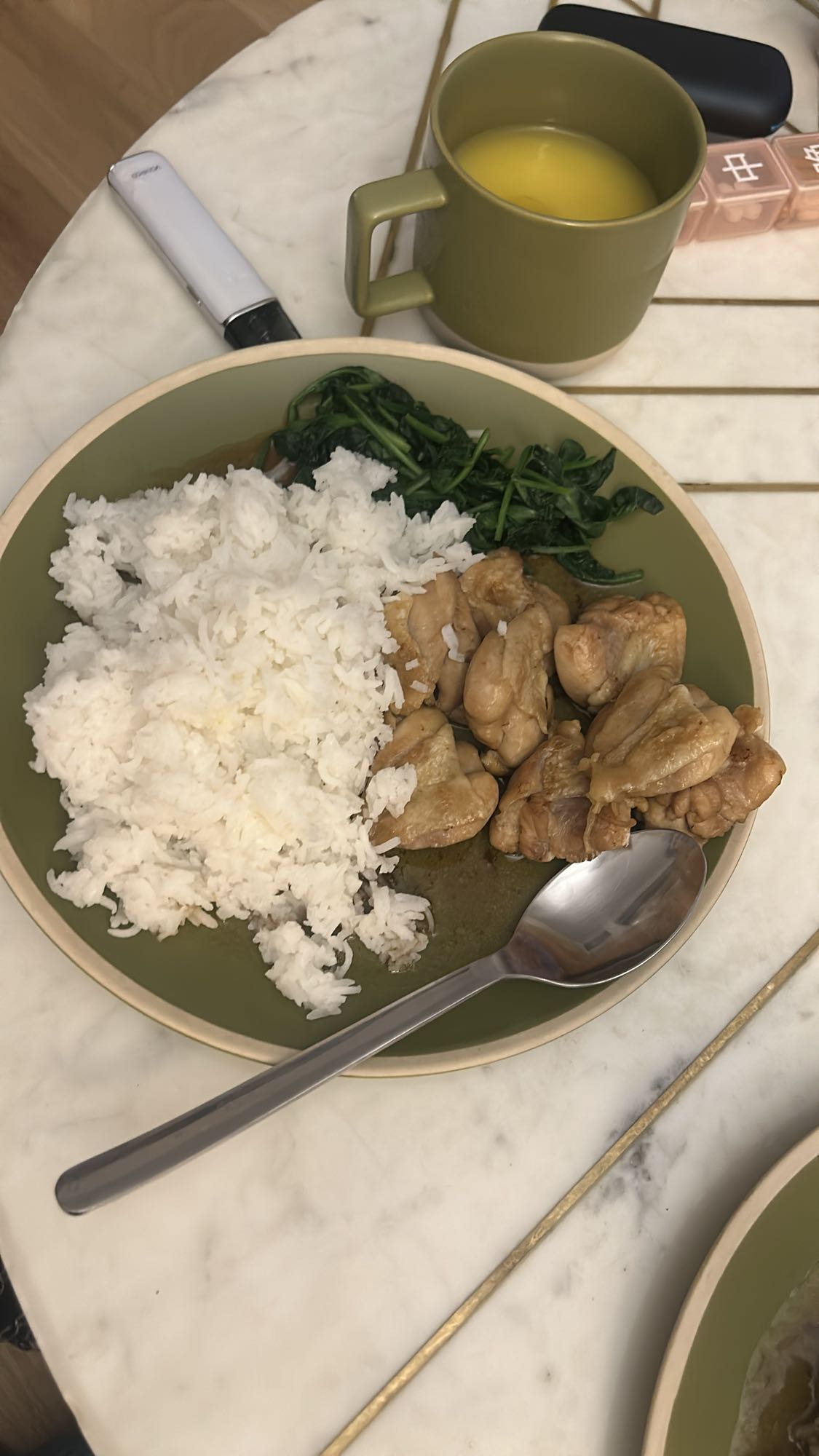 Rice Chicken Spinach