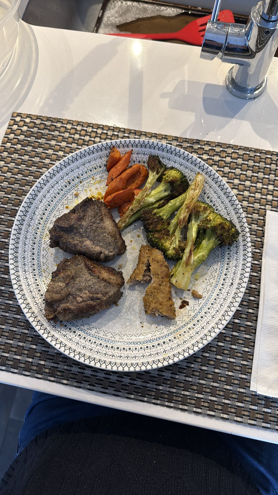 Côtelettes et légumes