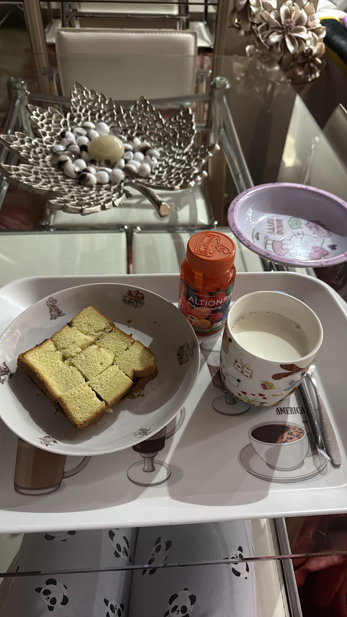 Cake and Milk Snack