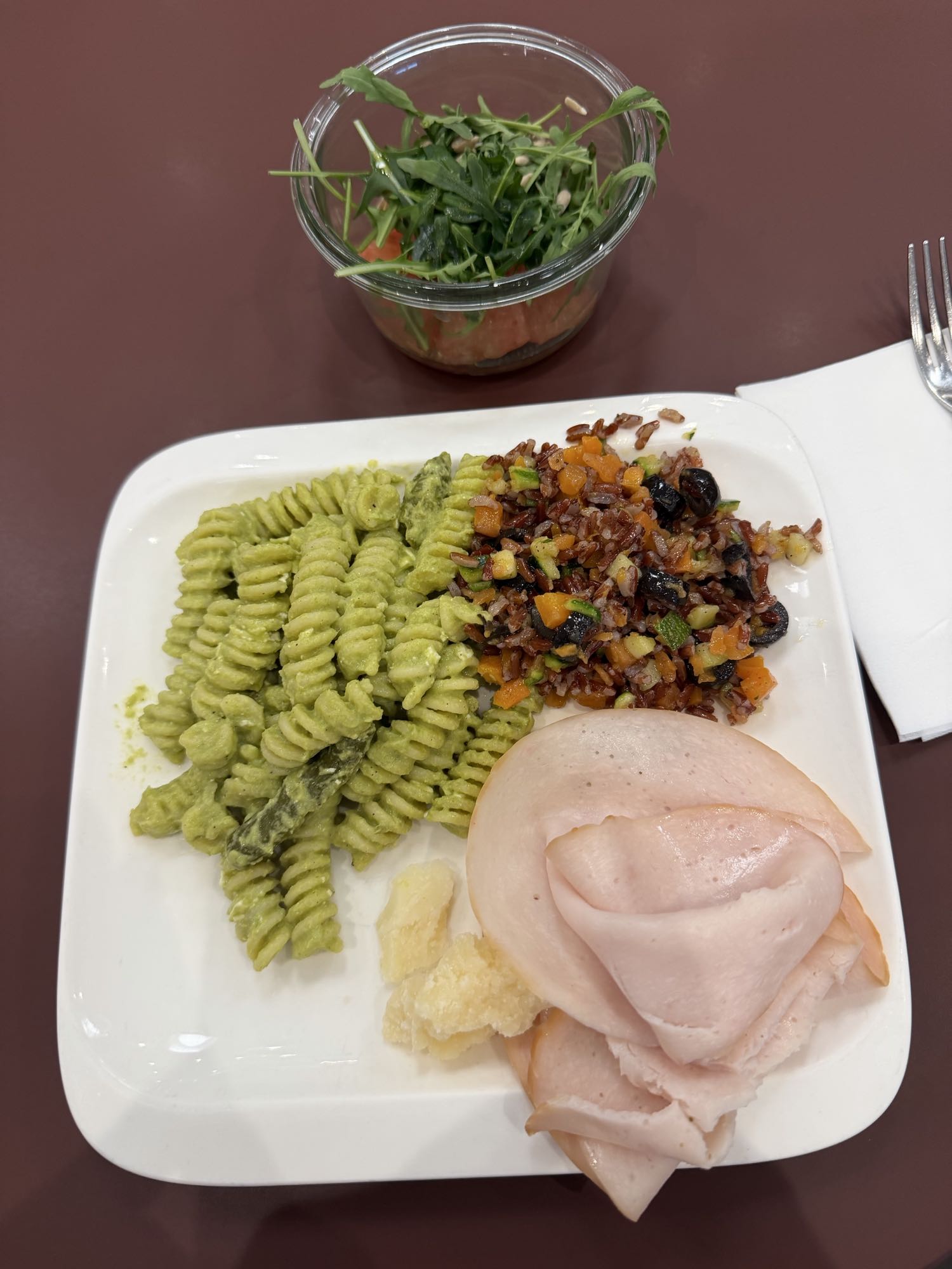 Pasta verde e tacchino