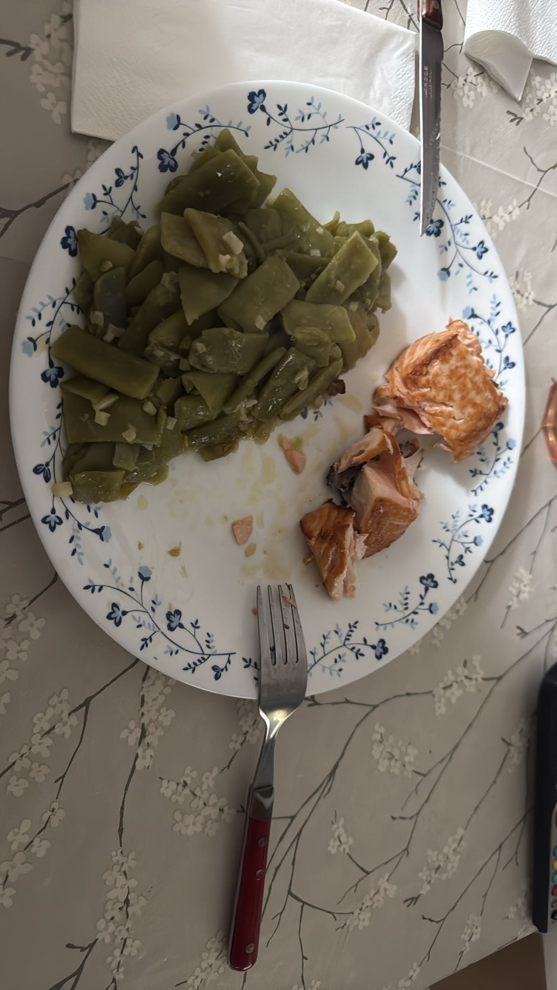 salmón con judías