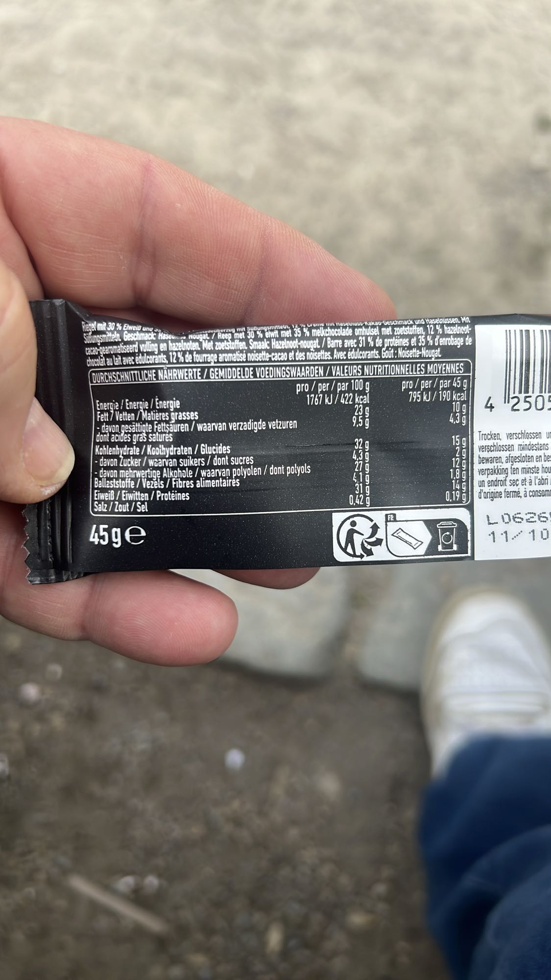 Proteinriegel Haselnuss