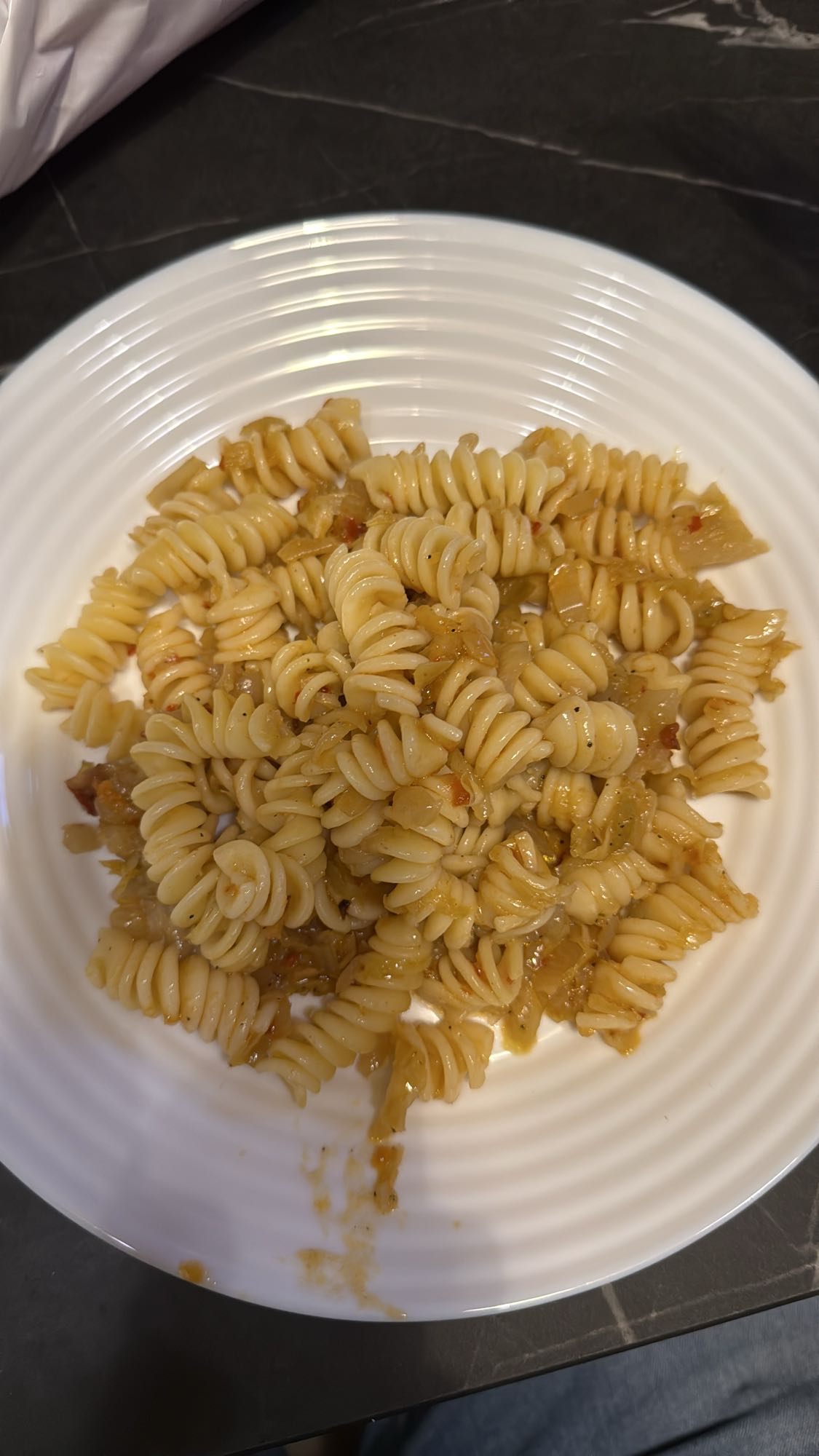 Fusilli with Onion Sauce