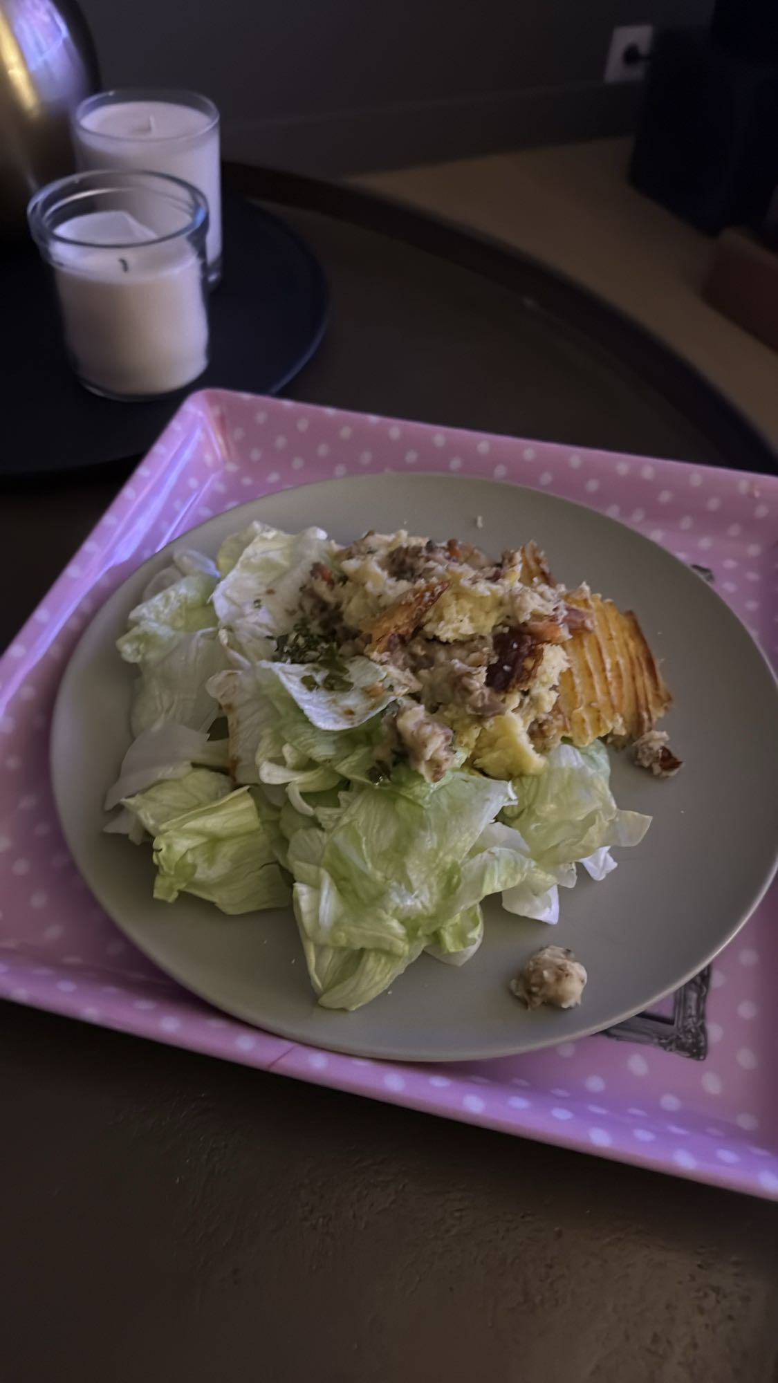 Salade laitue et gratin