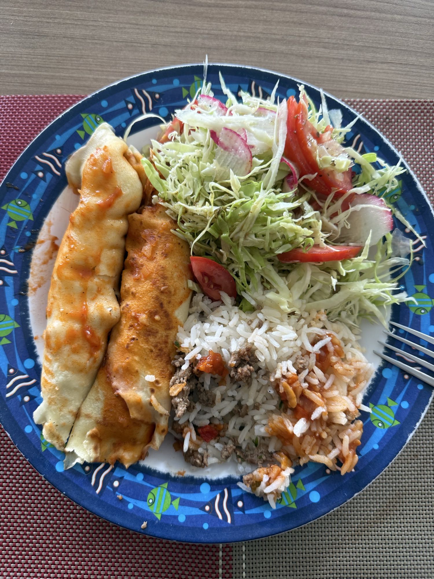 Enchiladas com arroz