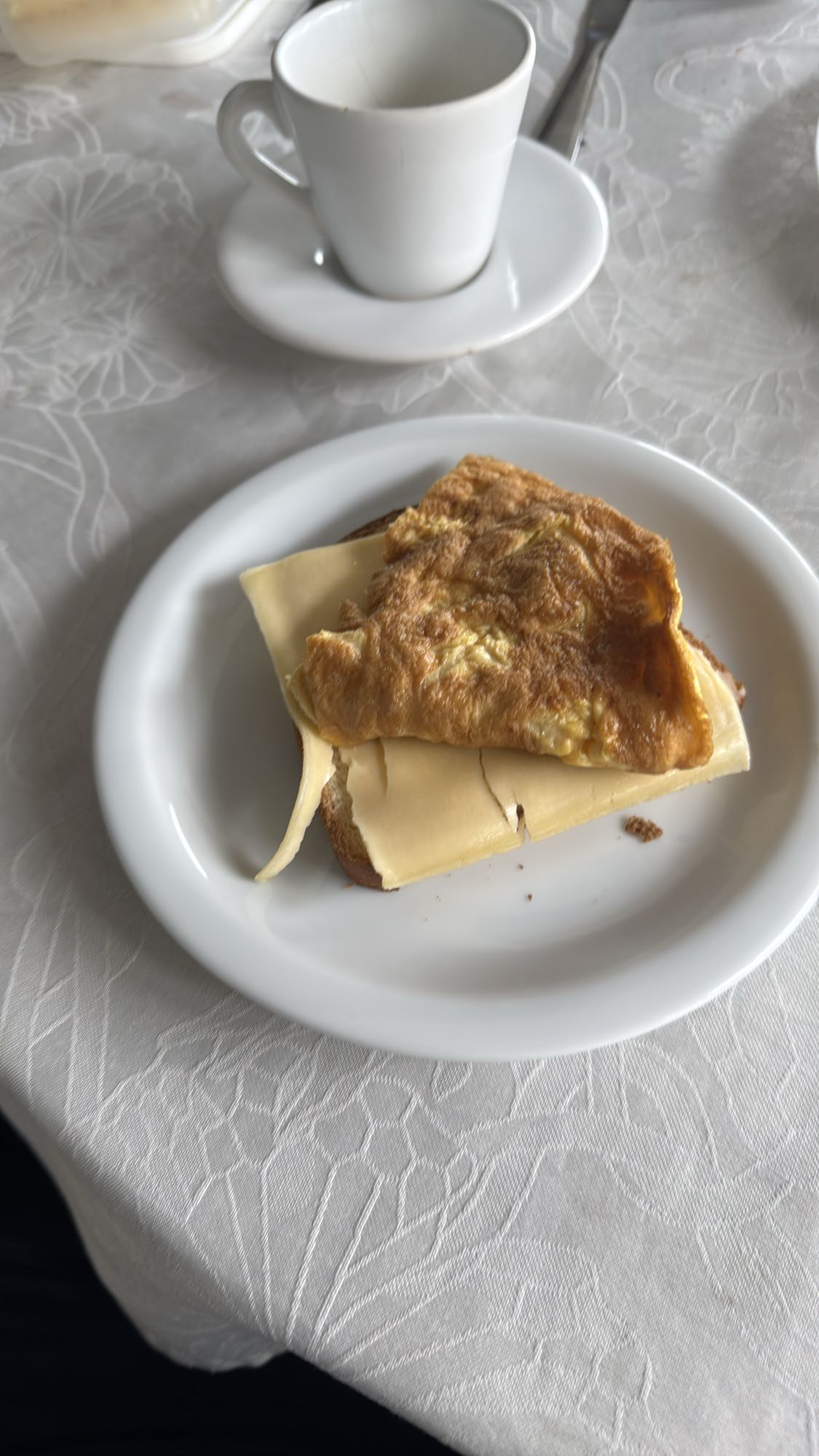 Torrada com queijo e ovo